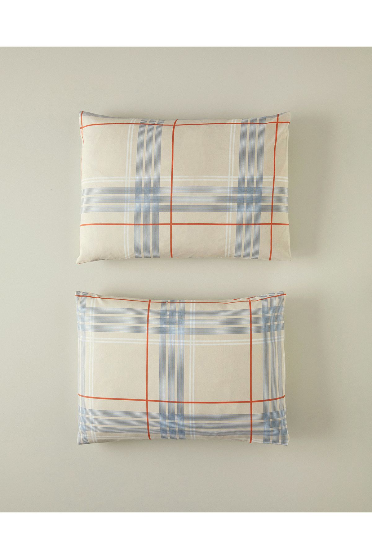 English Home Natural Plaid 2'Li Yastık Kılıfı Bej