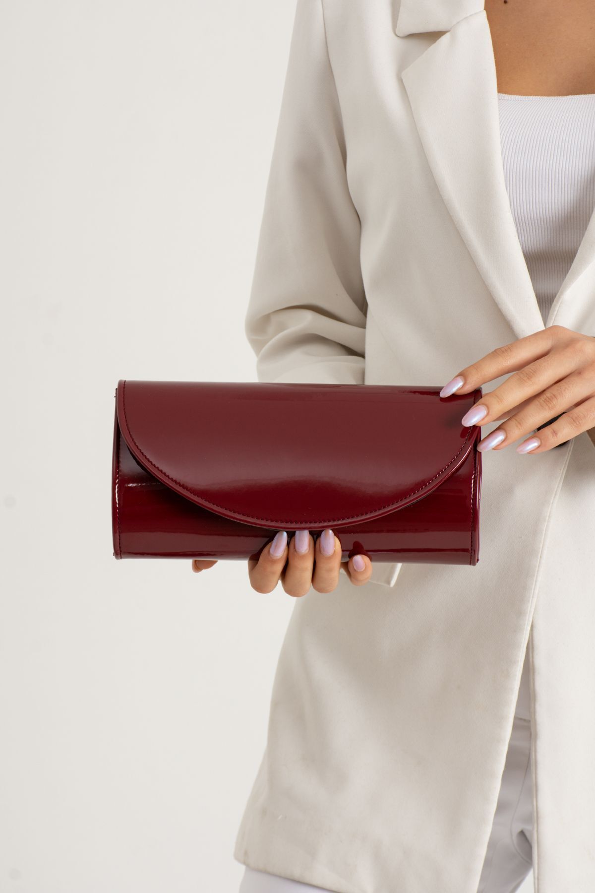 bibags Bordo Abiye Çanta Portföy Çanta Clutch Çanta