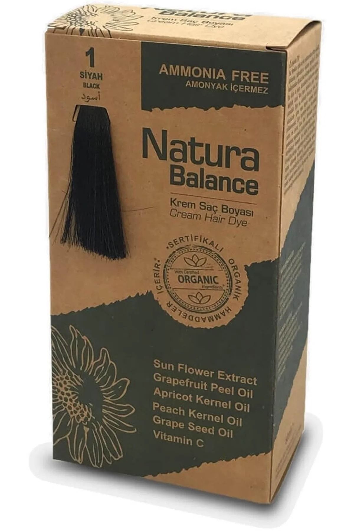 NATURABALANCE Natura Balance 1 Siyah Organik Krem Saç Boyası