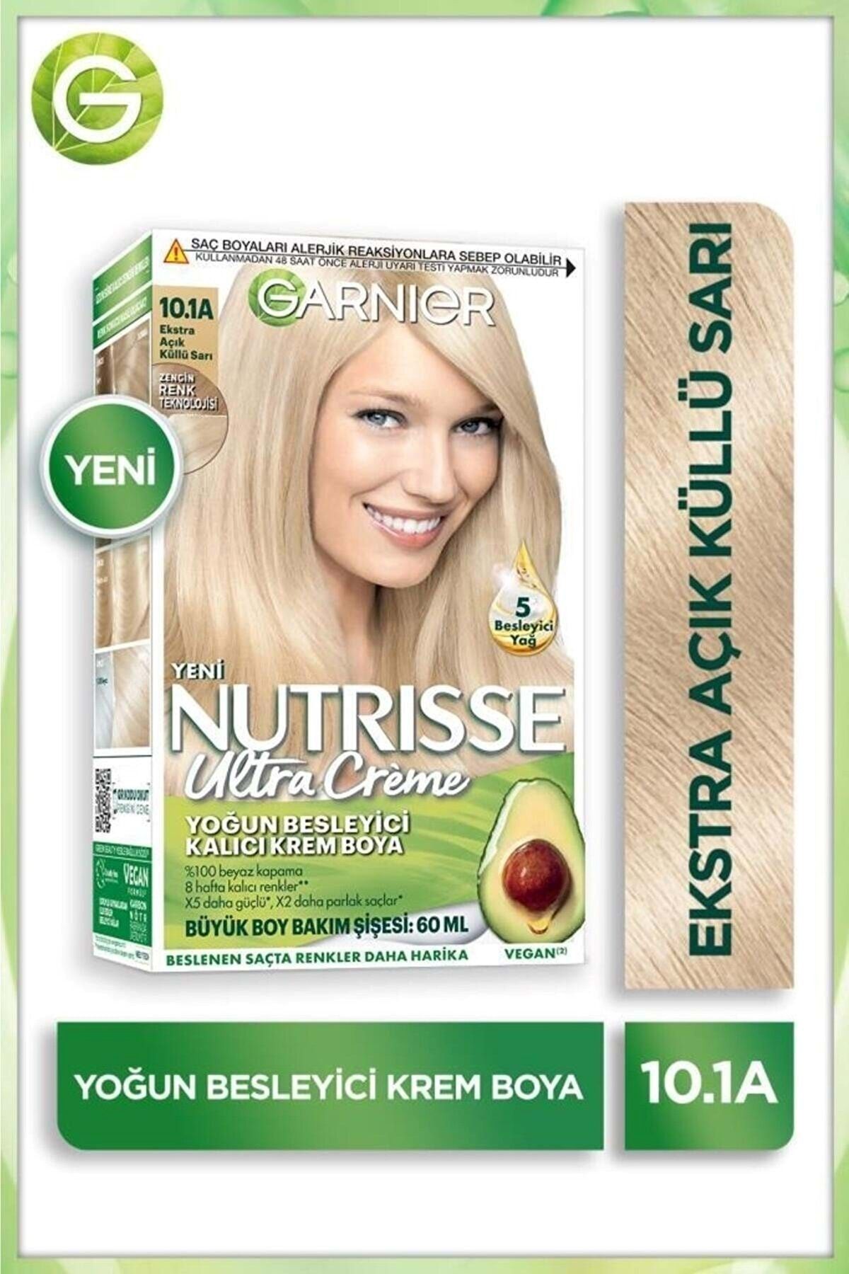 Garnier Nutrisse Yoğun Besleyici Kalıcı Krem Saç Boyası 10.1a Ekstra Açık Küllü Sarı