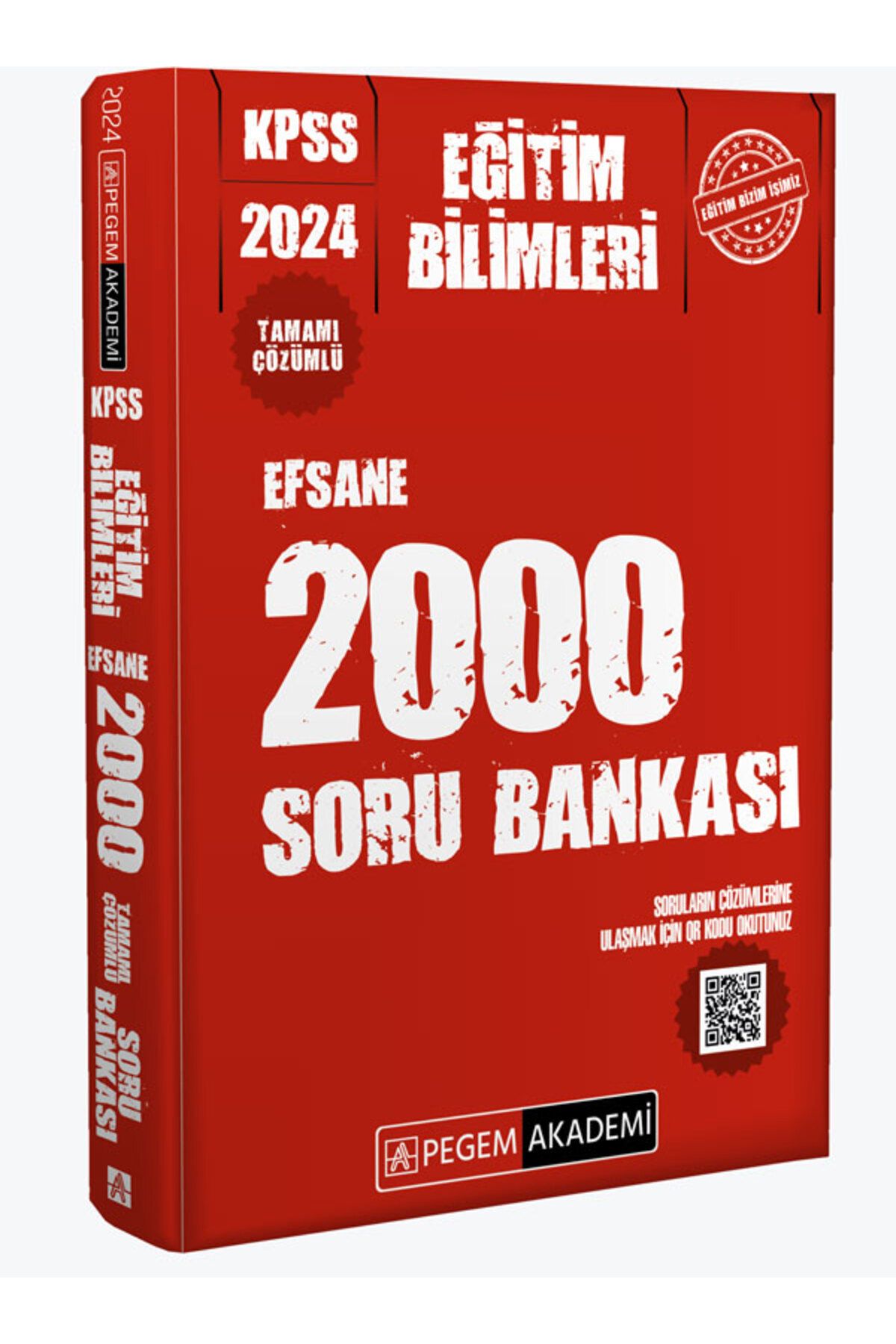 Pegem Akademi Yayıncılık 2024 KPSS Eğitim Bilimleri Çözümlü Efsane 2000 Soru Bankası