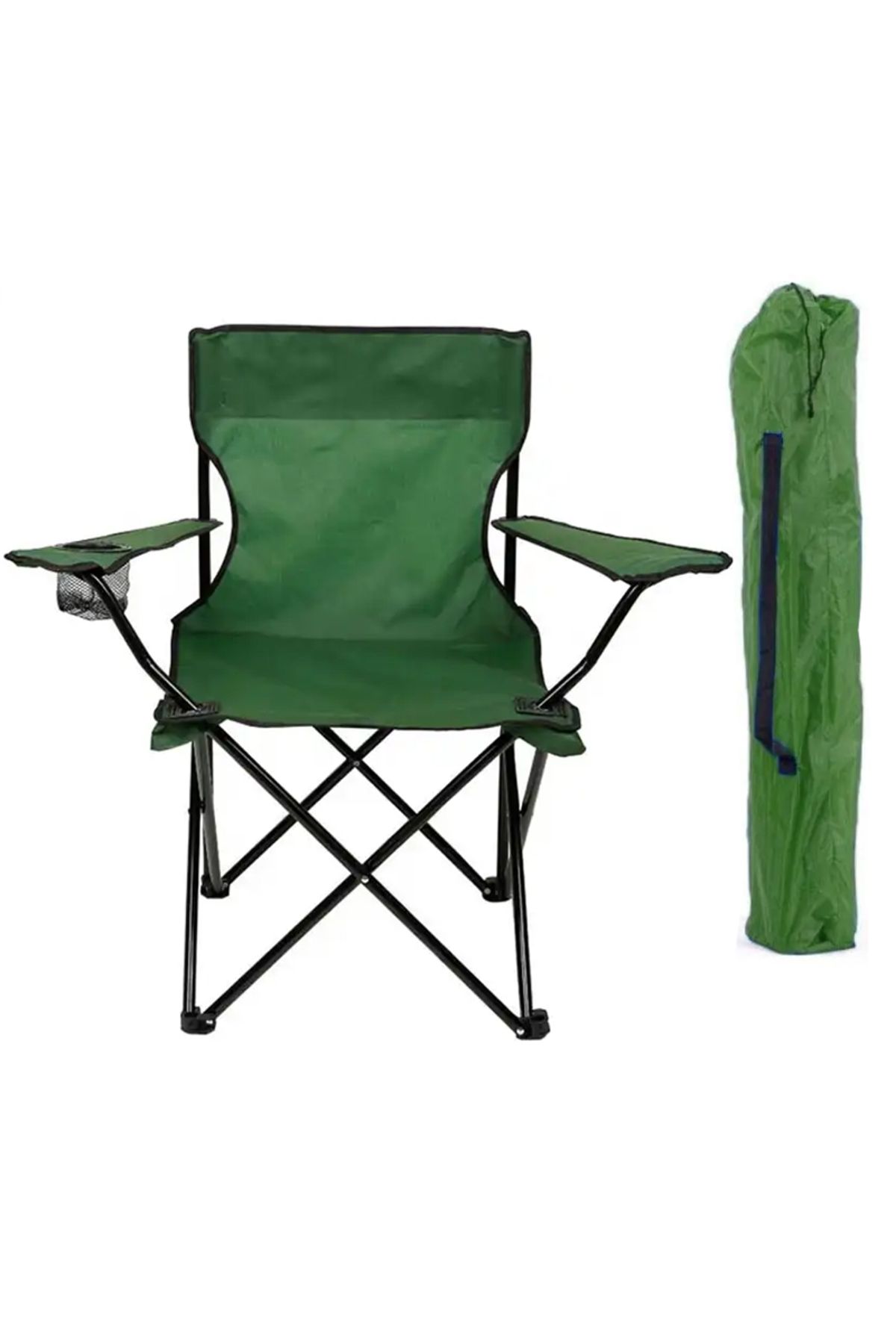 Genel Markalar Taşınabilir Katlanabilir Bardaklıklı Kamp Plaj Sandalyesi (K0)