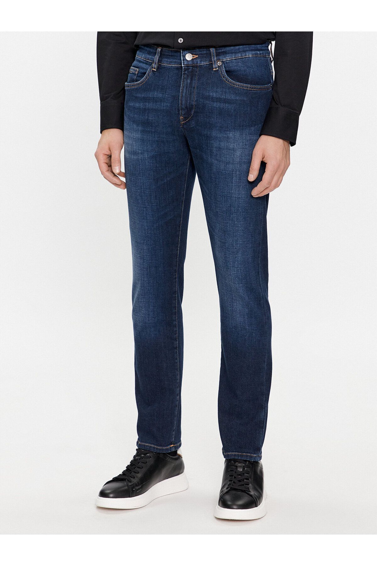 BOSS Erkek Denim Normal Belli Düz Model Günlük Kullanım Lacivert Jeans 50508404-417
