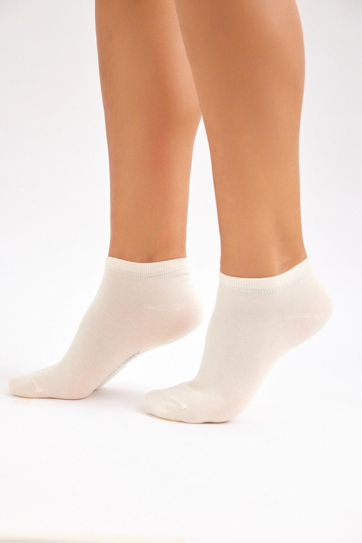 Katia & Bony Kadın Pamuklu Patik Çorap Ekru