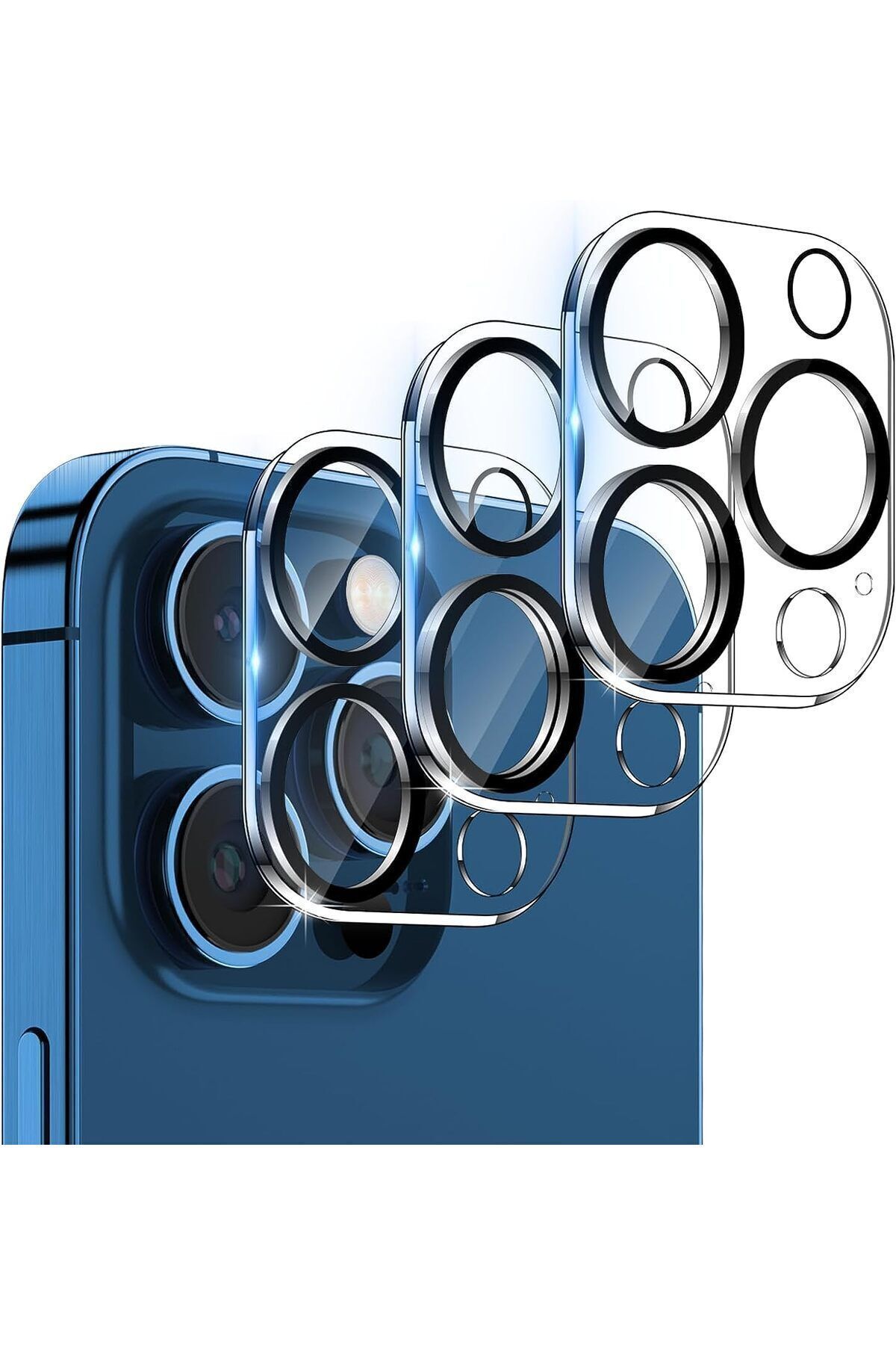 HyperAge Iphone 15 Pro Max & Iphone 15 Pro Kamera Koruyucu 9 Kat Sertleştirilmiş Kamera Lens Ve Yüzey Koruma