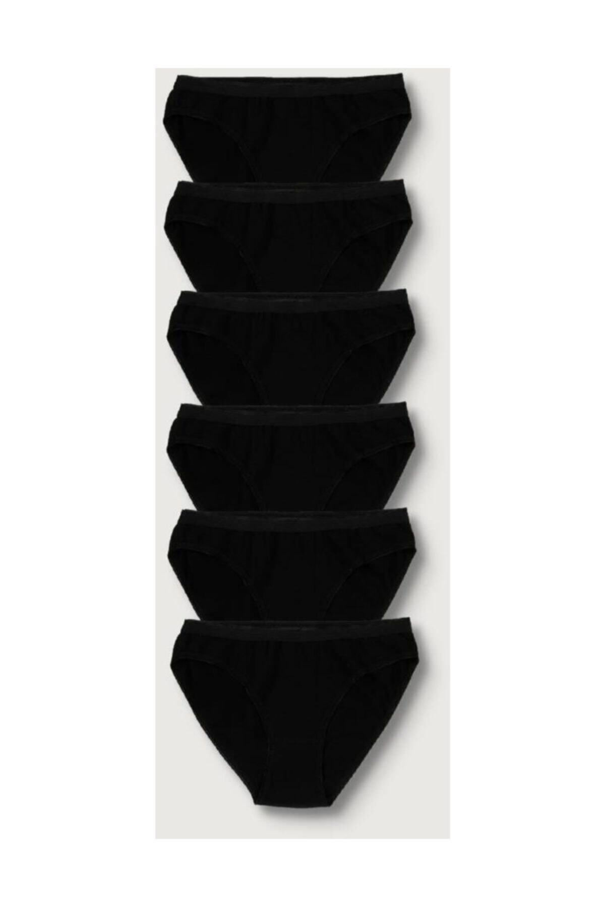 Tutku Kadın Siyah 6'lı Paket  Bikini Külot ELF568T0635CCM6