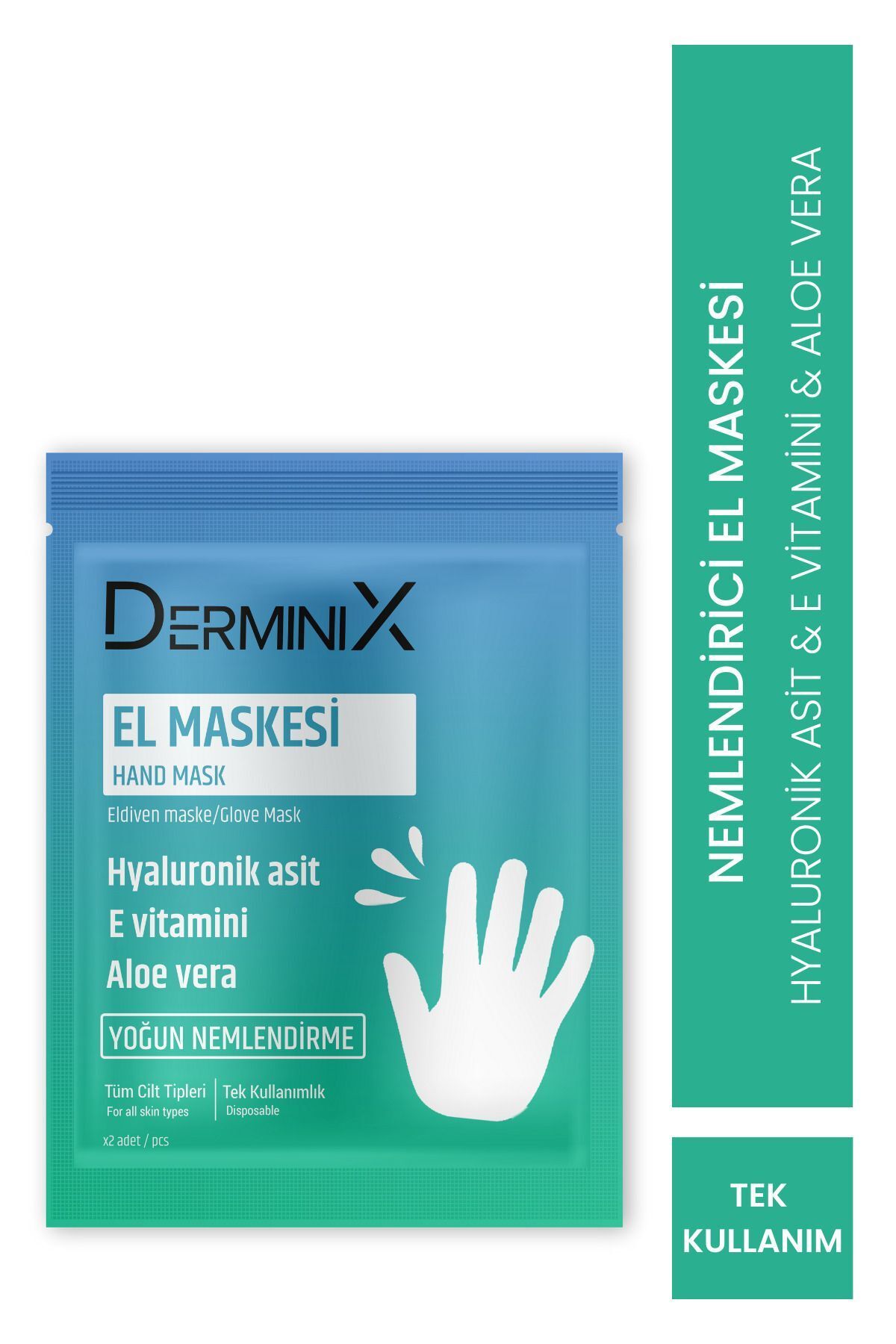 Derminix Hyaluronik Asit & E Vitamini & Aloe Vera Nemlendirici El Maskesi