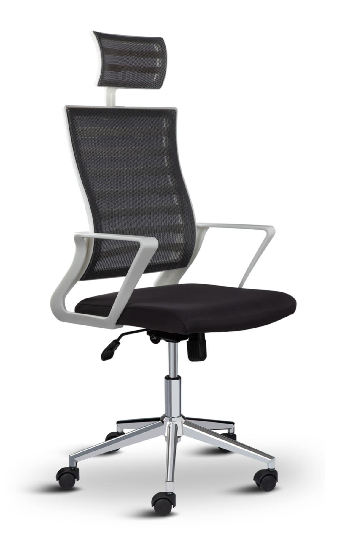 Asbir Mobilya Ceo Siyah Fileli Başlıklı Çalışma Koltuğu Ofis Sandalyesi Bilgisayar Sandalyesi