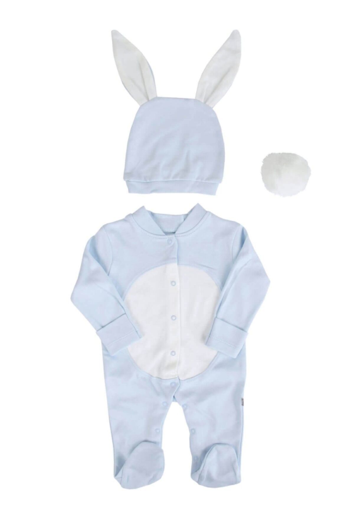 Mini Ropa Erkek Bebek Tavşan Model Mavi Kostüm Tulum - Bebek Doğum Hediyesi