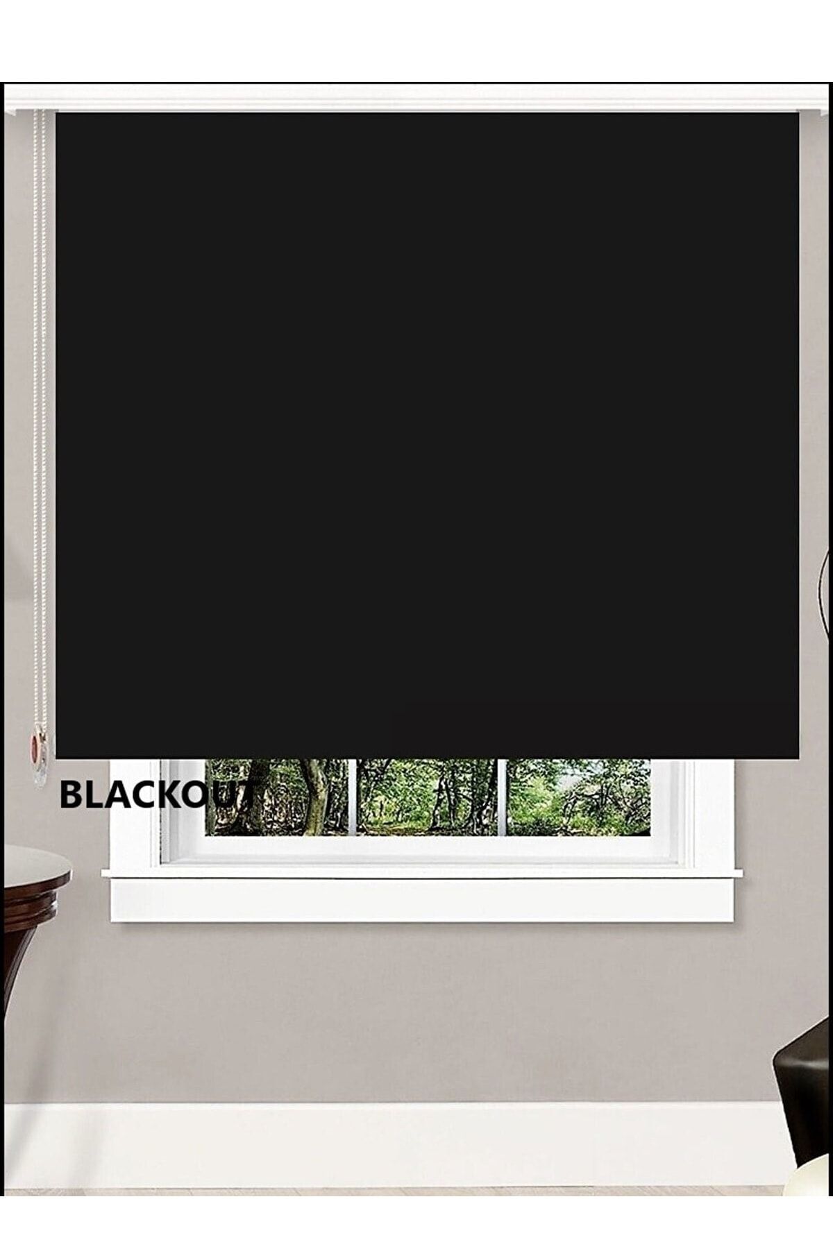 İREMKARAHOME Blackout Karartma Işık Geçirmeyen Stor Perde Siyah