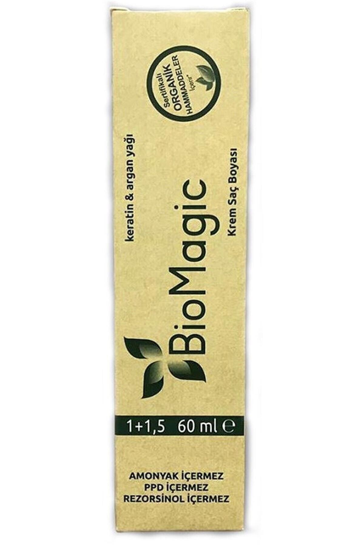 BioMagic 1.00 Siyah/organik Keratin Ve Arganlı Amonyaksız Saç Boyası 60 ml Ve Oksidan