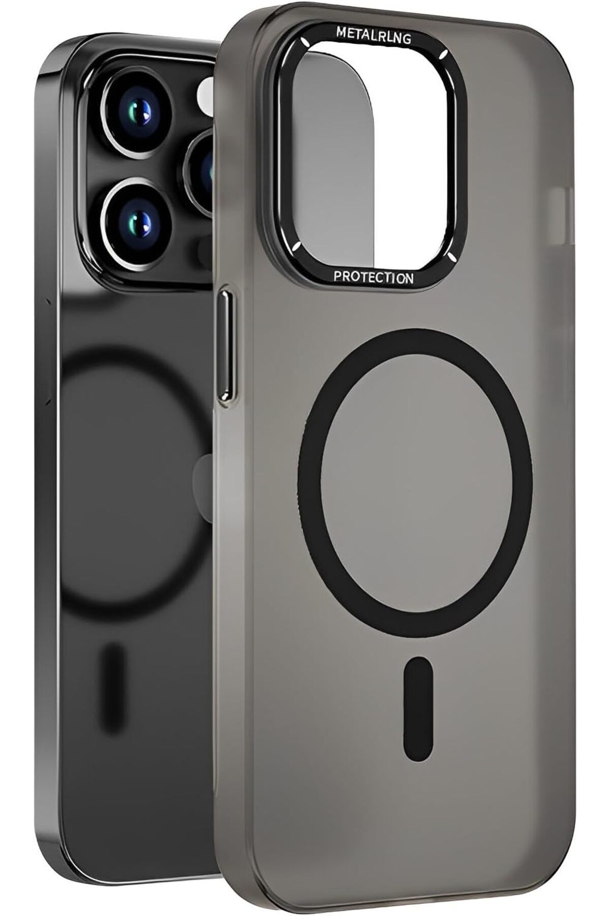 Deppo Trend iPhone 13 Pro  Uyumlu Kılıf Metal Kamera Çıkıntılı Mat Magsafe Sararmaya Dayanıklı Koruyucu Kapak