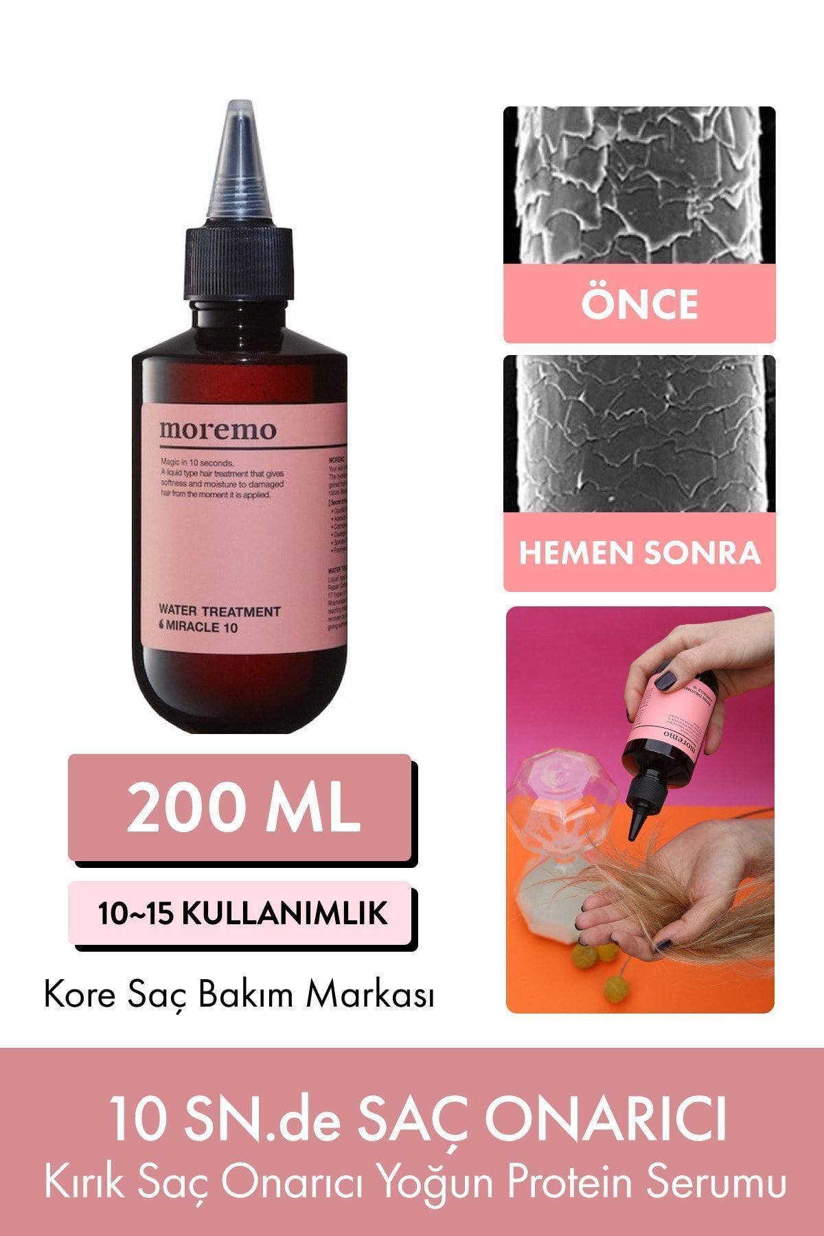 Moremo Water Treatment Miracle 10 (KORENDY) Onarıcı Saç Serumu 200ml