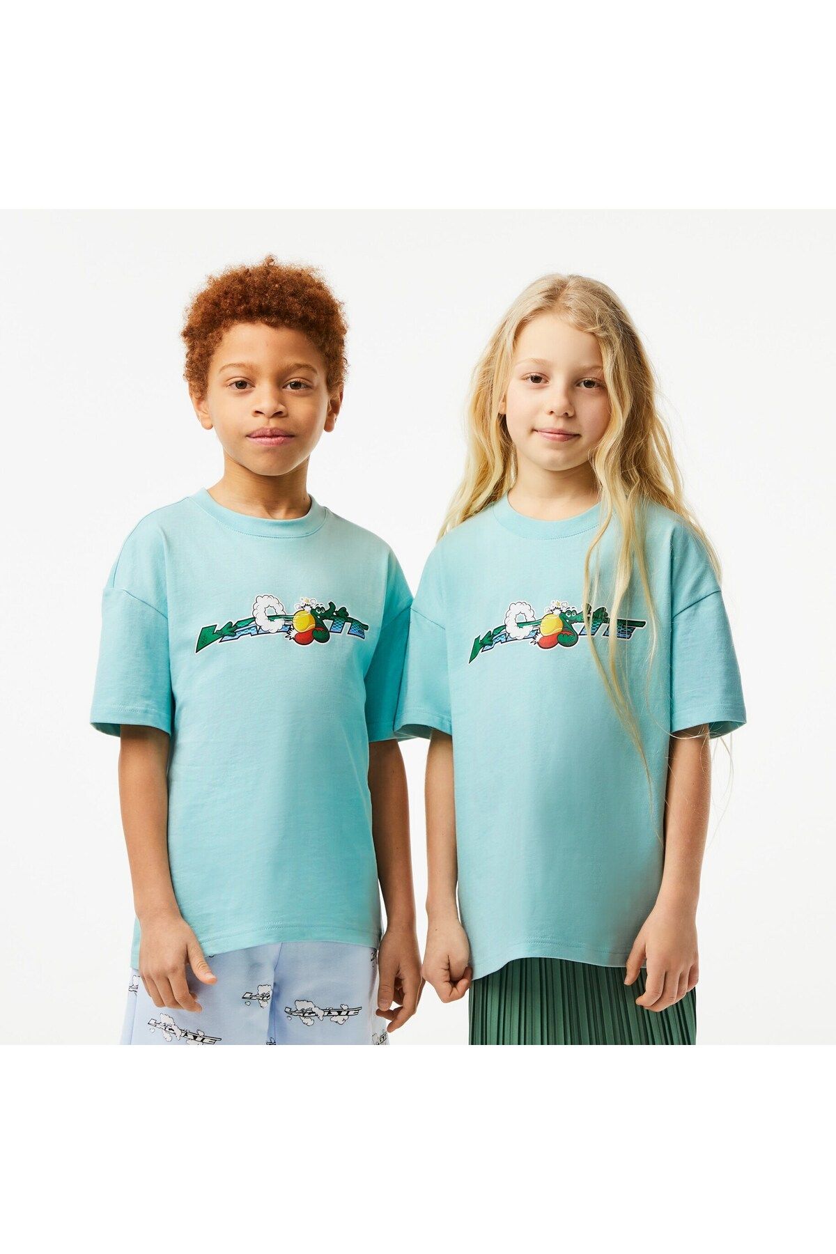 Lacoste Çocuk Baskılı Açık Yeşil T-shirt