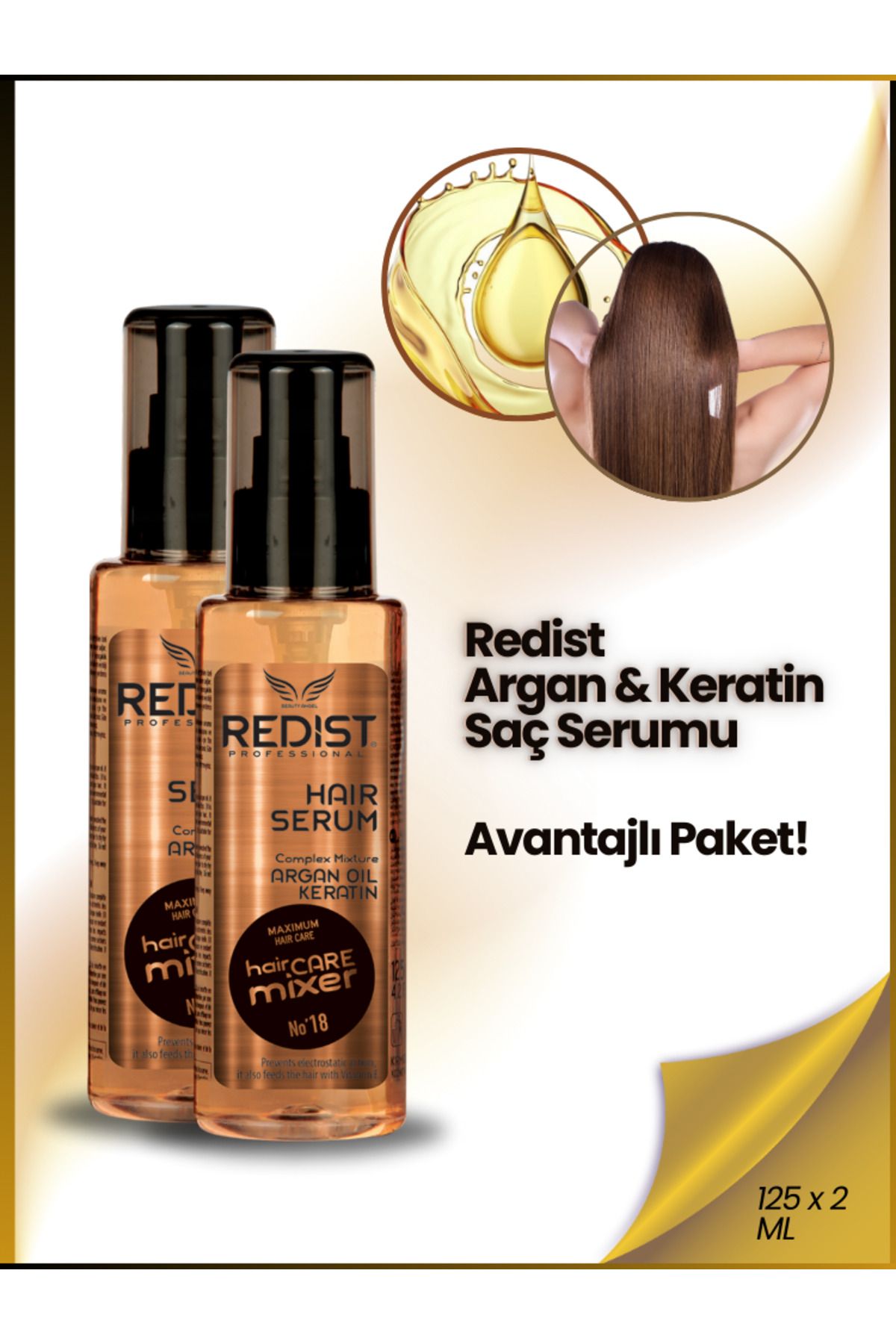 Redist Argan Keratin Saç Serumu 125 ml X 2 Adet