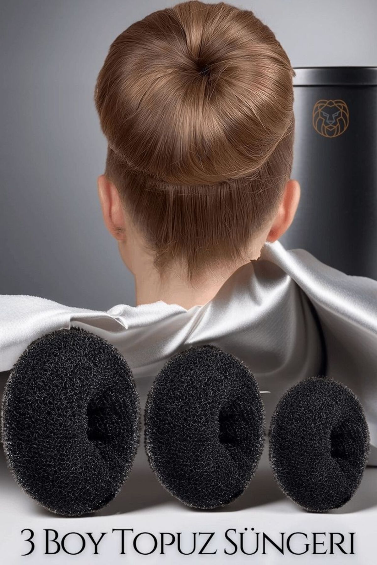 Transformacion Siyah Saç Topuz Süngeri 3 Boy Forero Design