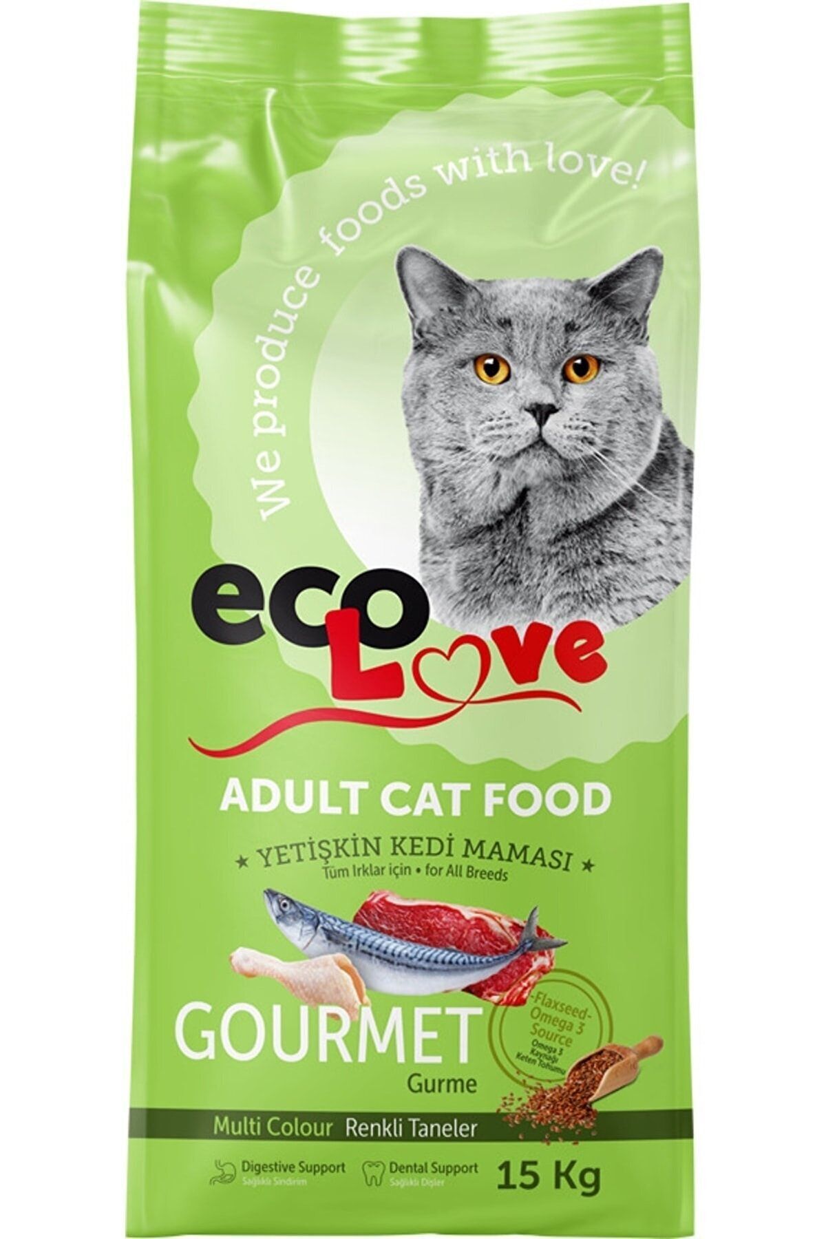 Genel Markalar Ecolove Gurme Kedi Maması 15 Kg