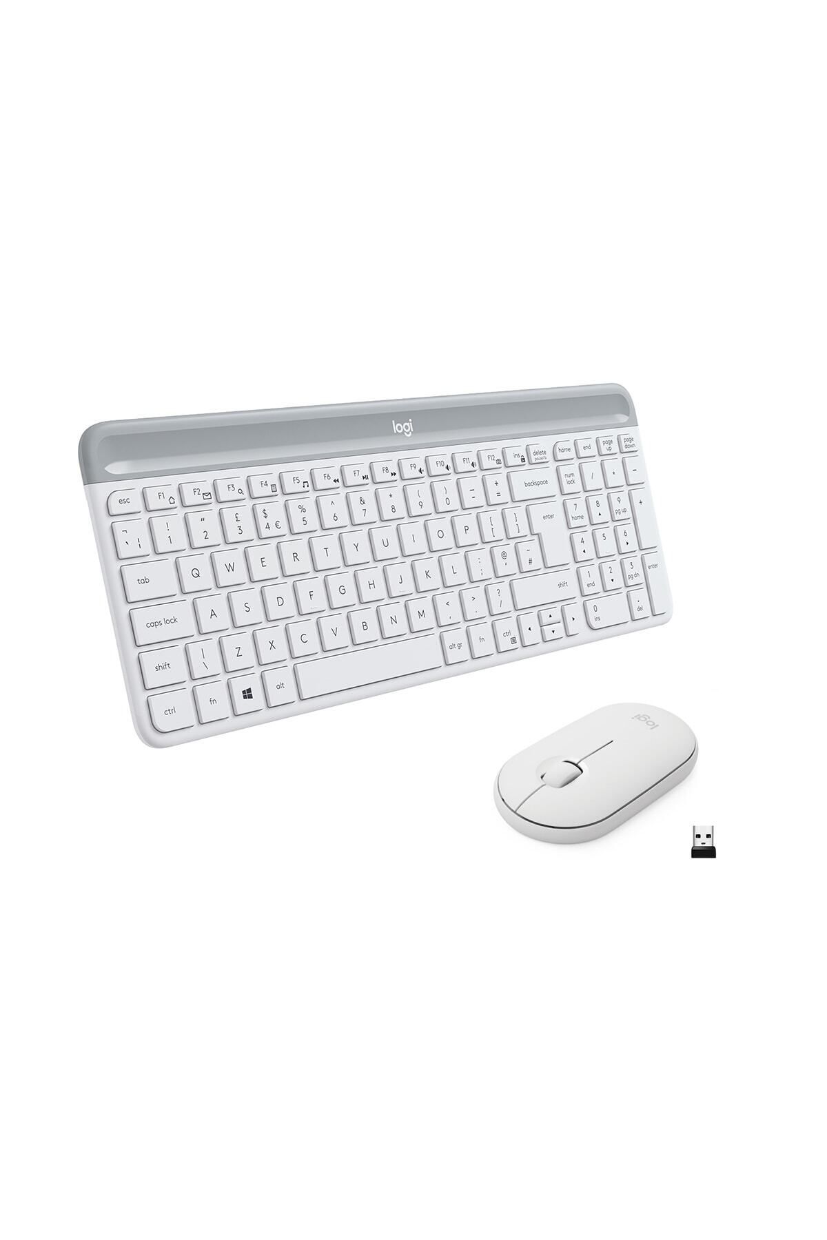 logitech MK470 Kablosuz İnce Türkçe Klavye Mouse Seti - Beyaz