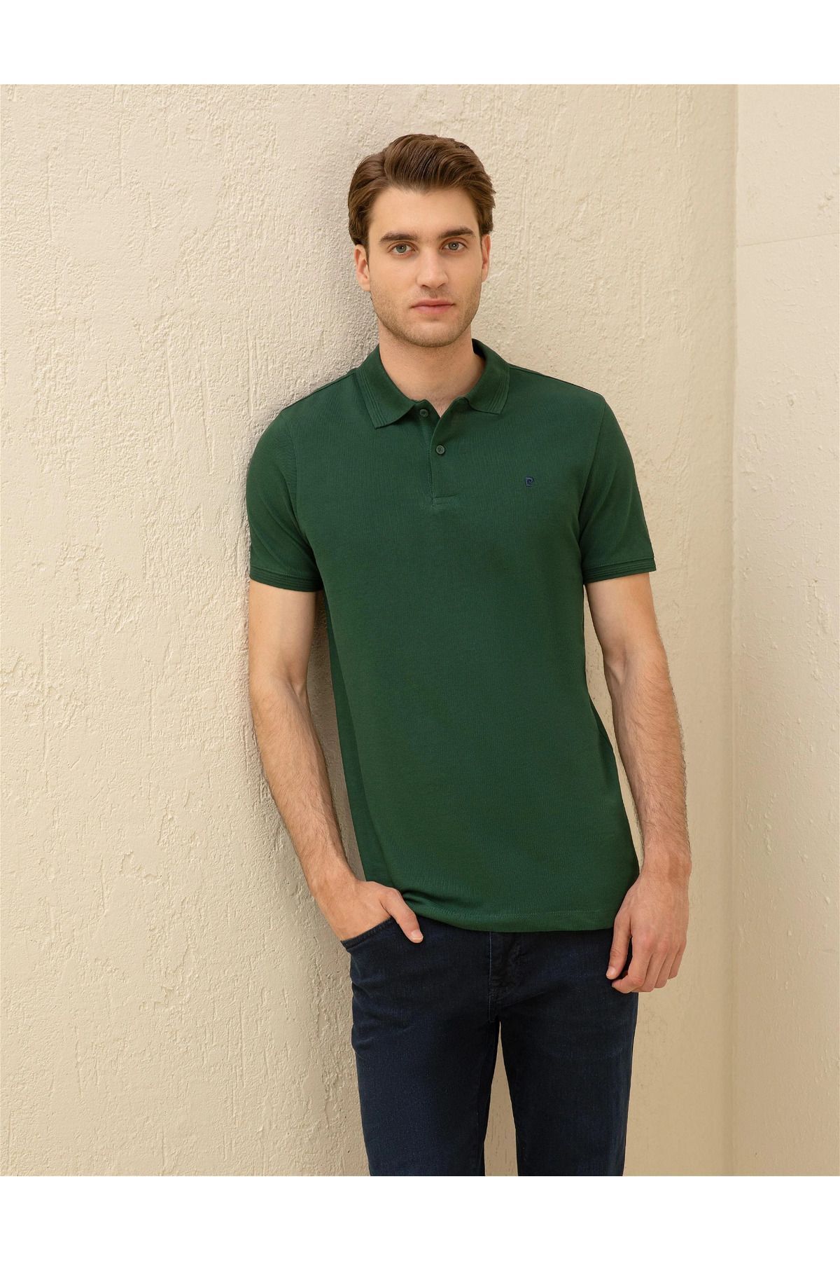 Pierre Cardin G021GL011.000.1954212 Koyu Yeşil Slim Fit Basic Tişört