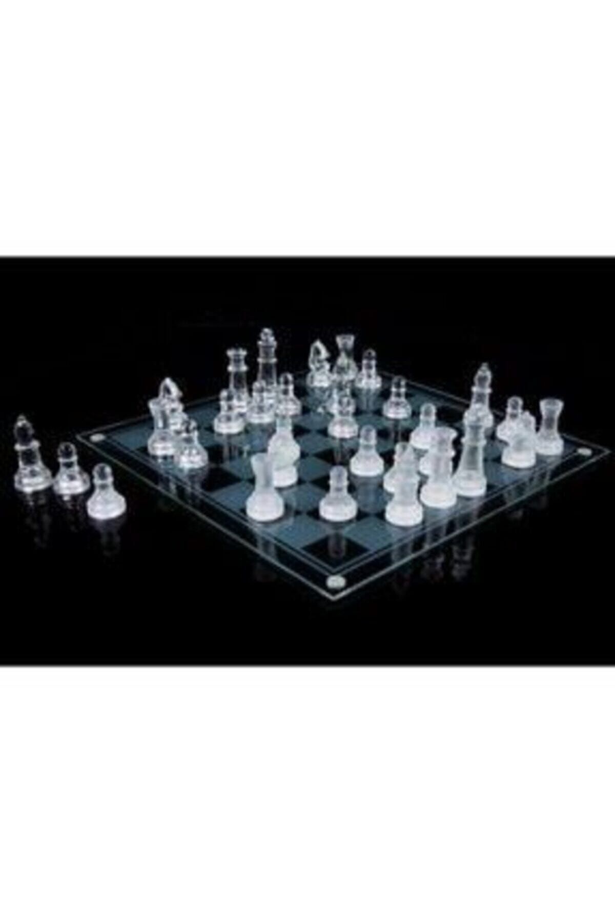 Glass Chess Cam Satranç Takımı (25 Cm X 25 Cm)