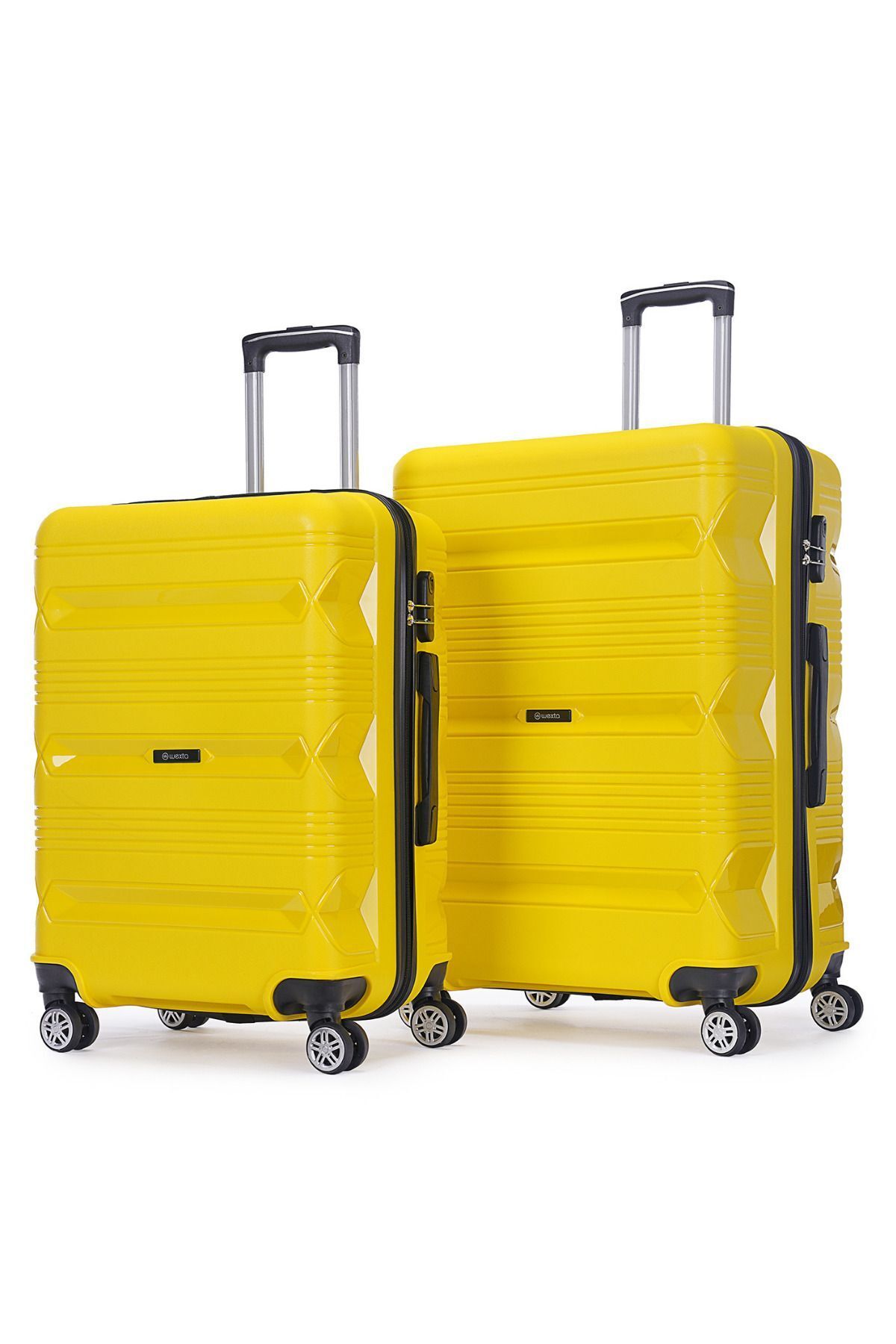 Wexta WX-PP14 Büyük & Orta 2'li Set Polipropilen Kırılmaz Pp Valiz / Seyahat Bavulu