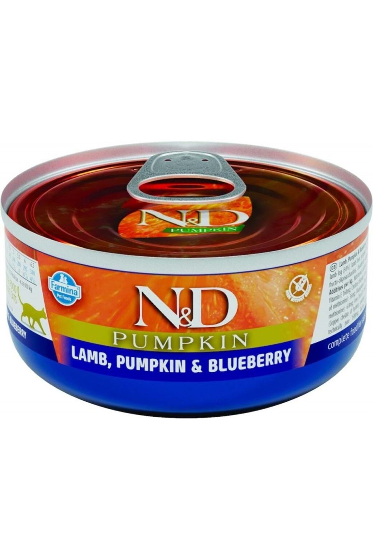 N & D Pumpkin Kedi Konserve Kuzu, Balkabağı&yaban Mersini 70 gr