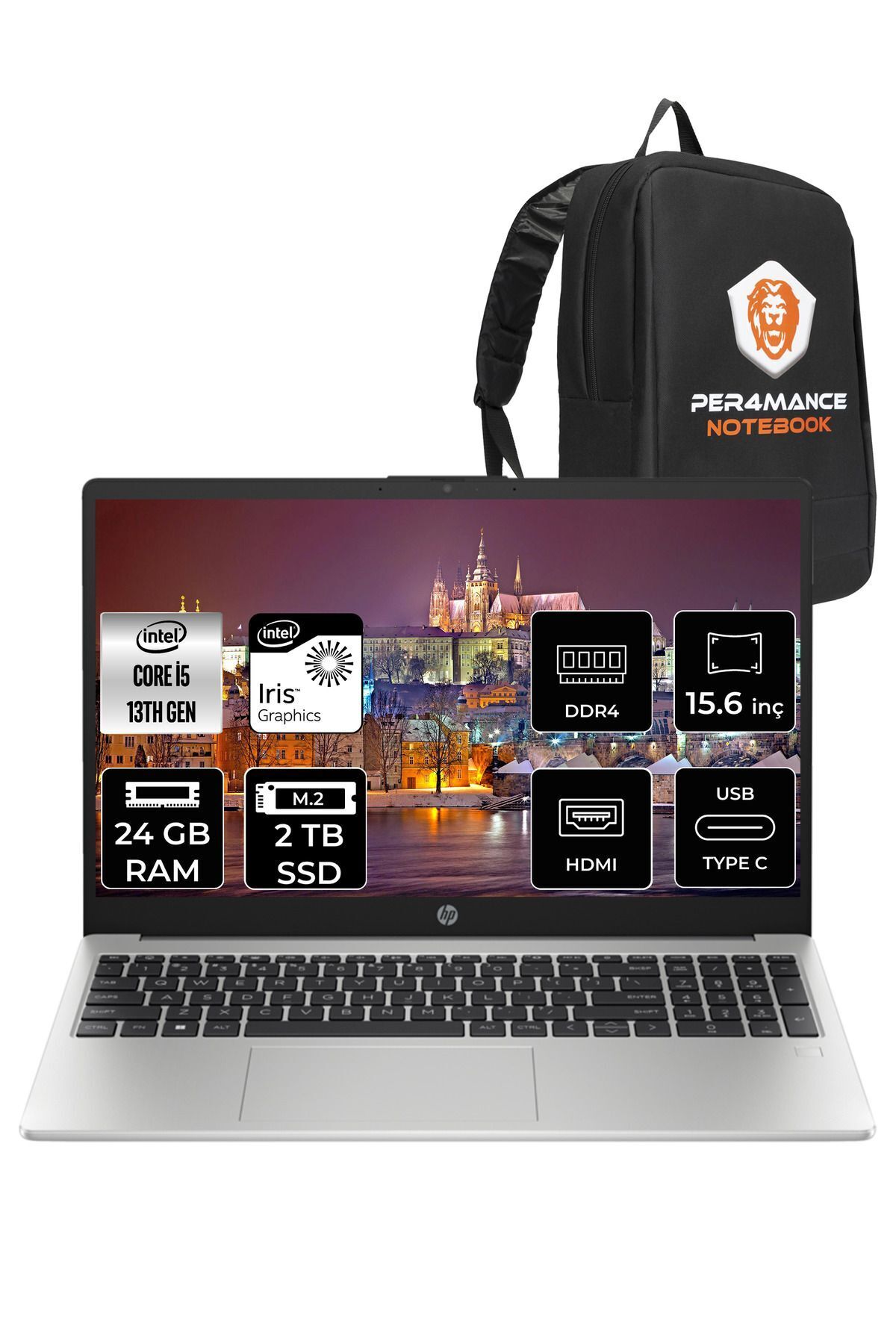 250 G10 Intel Core i5 1335U 24GB RAM 2TB SSD 15.6'' FHD FDOS 8A538EA _66 PER4 ÇANTA