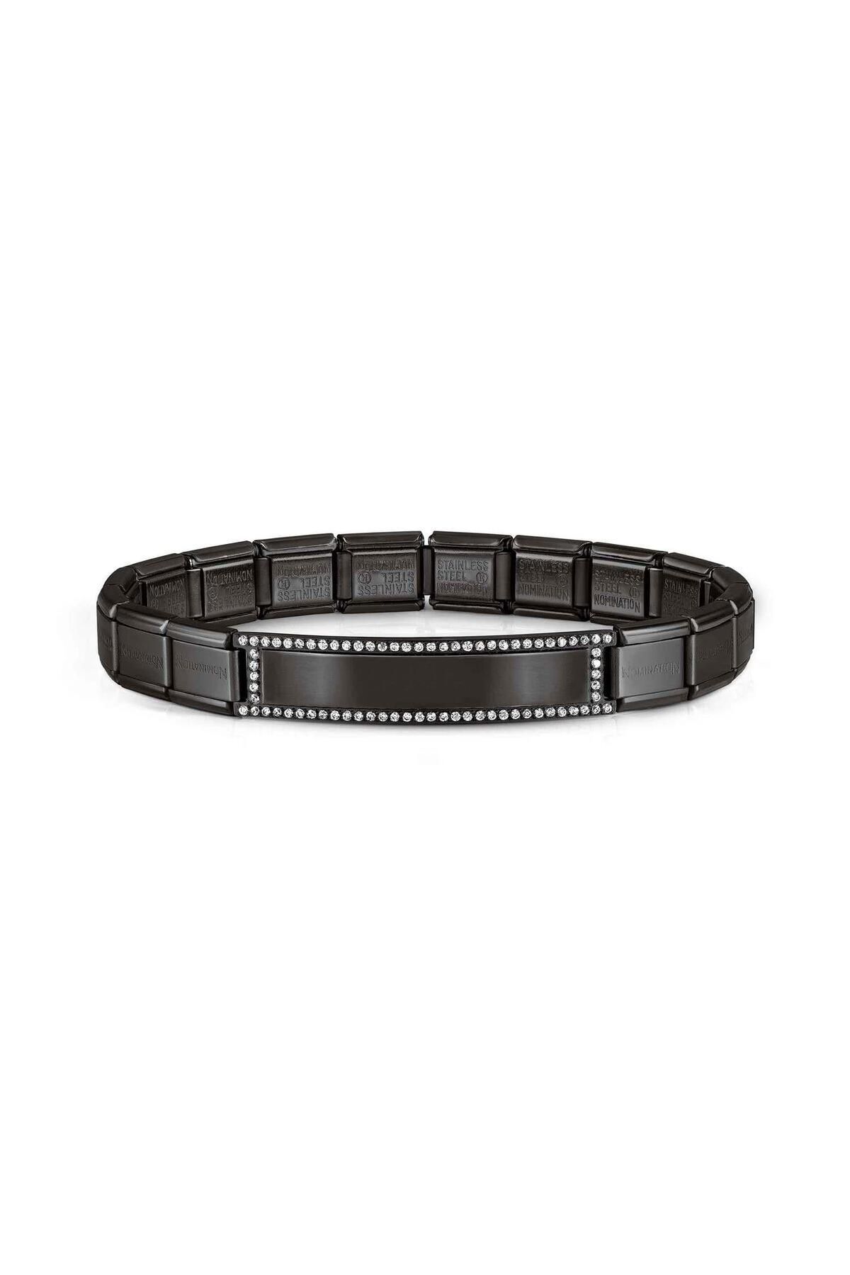 NOMİNATİON Trendsetter And New York Bracelets In Steel And Cz Pvd Smooth Plate 015_black Bileklik