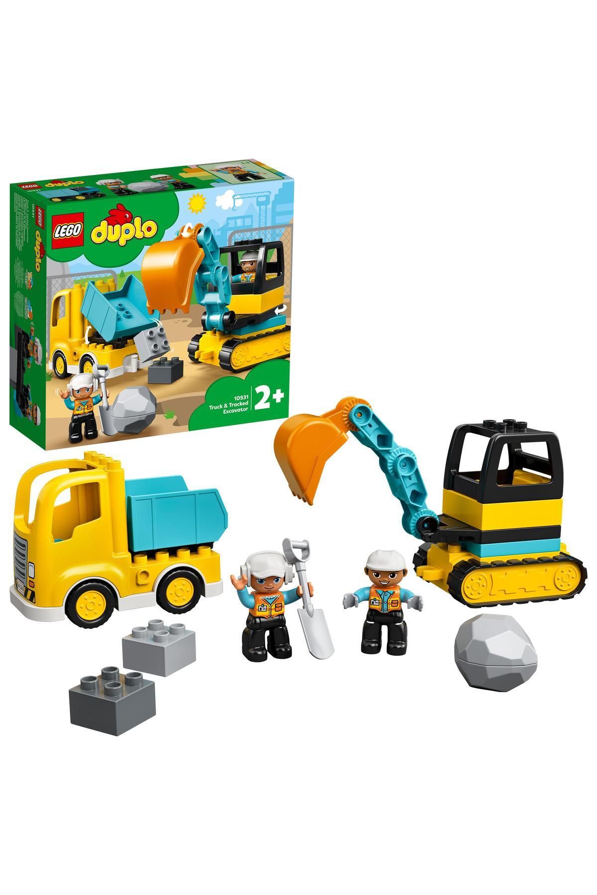 LEGO ® DUPLO® İnşaat Kamyonu ve Paletli Kazıcı 10931 -Çocuklar için Oyuncak Yapım Seti (20 Parça)