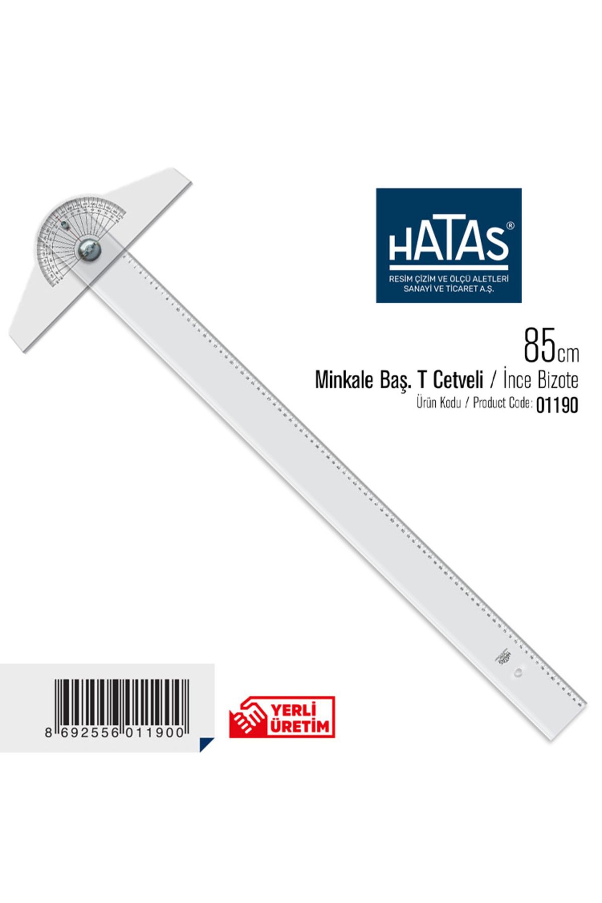 HATAS Minkale (OYNAR) Başlı Plastik T Cetveli 85cm / 01190