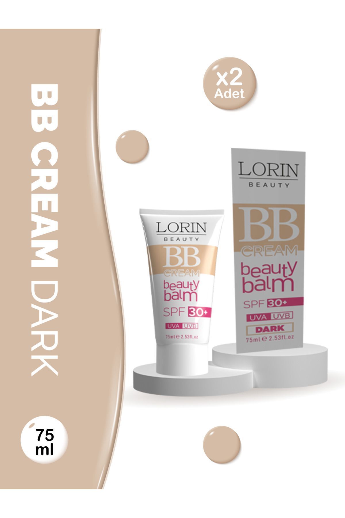 LORİN BEAUTY Lorin Bb Cream Beauty Balm Spf30 Dark X2 Adet