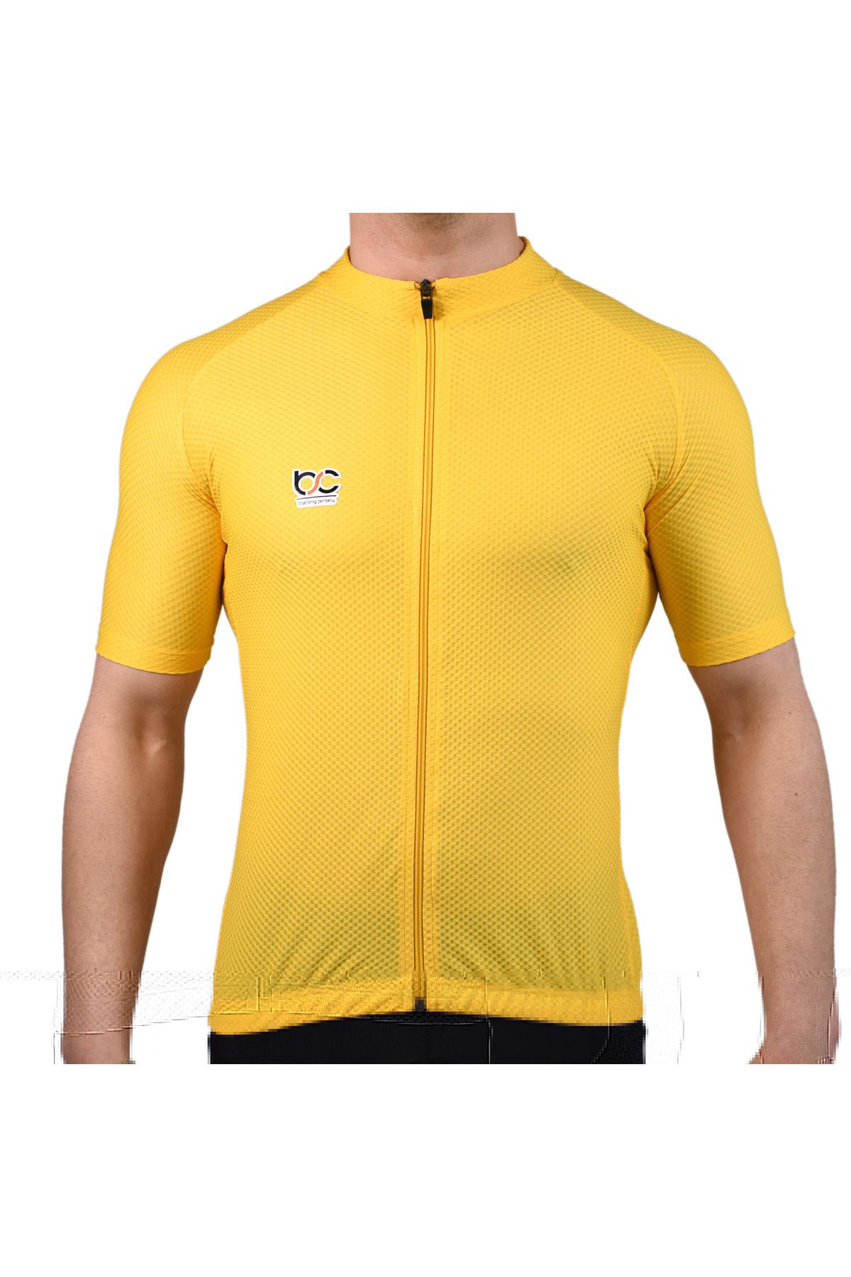 BSCYCLİNG Sarı Bisiklet Forması ( Petek Desen, Kısa Kol )