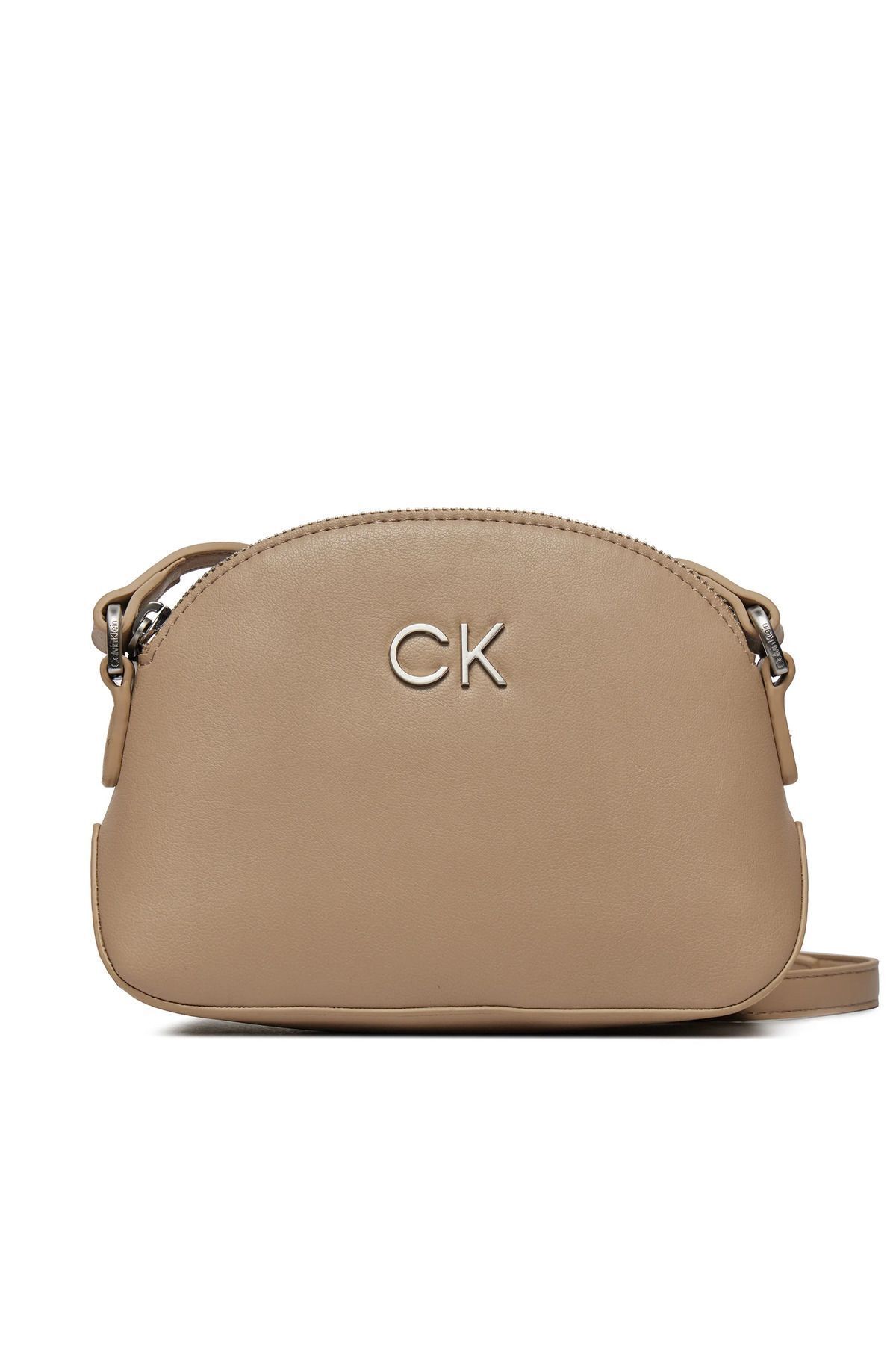 Calvin Klein Kadın Deri Marka Logolu Fermuarlı Günlük Kullanım Kahverengi Omuz Çantası K60K611445-PFA