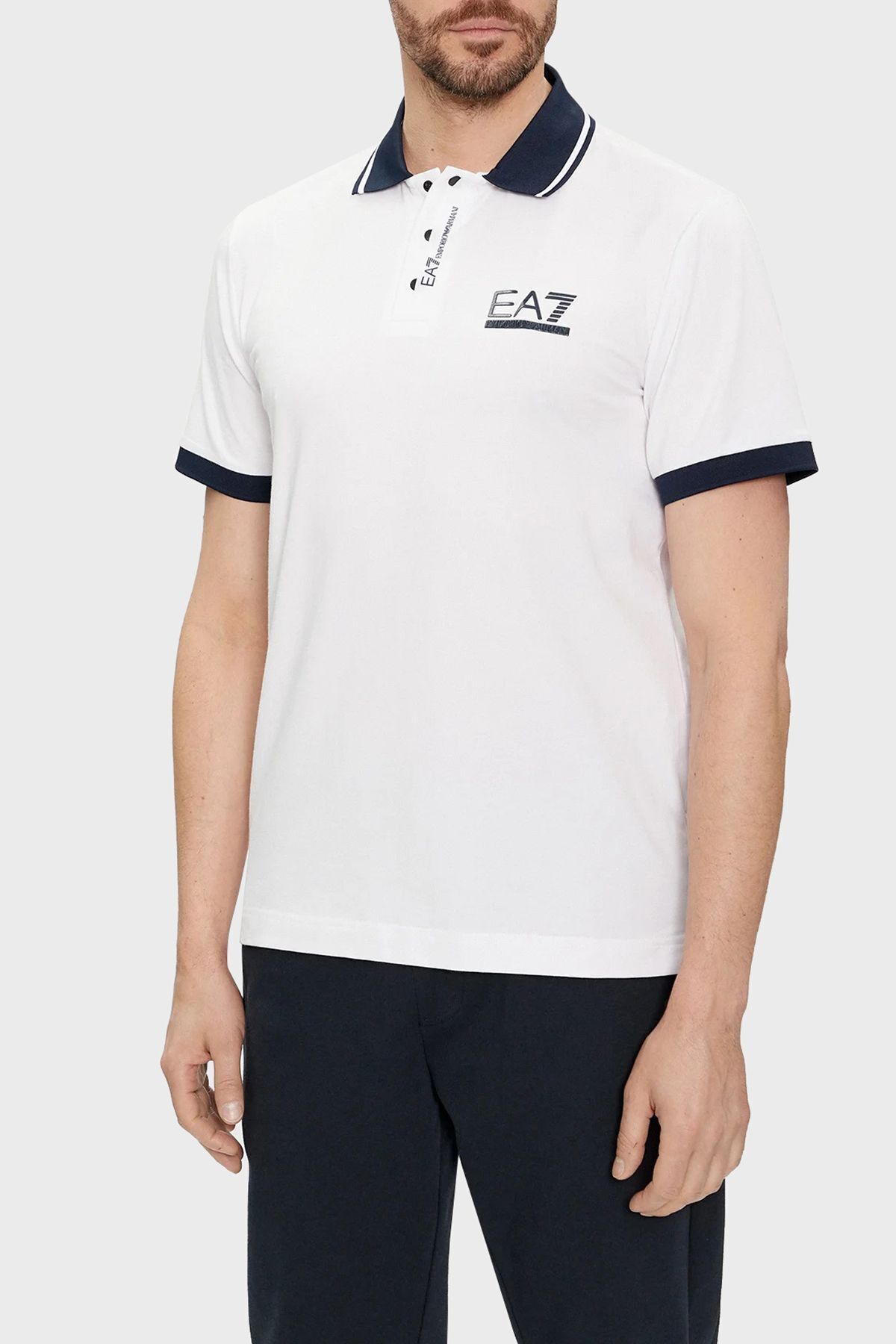 EA7 Logolu Pamuklu Regular Fit Polo Yaka T Shirt Erkek POLO YAKA T SHİRT 3DPF17 PJ03Z 1100