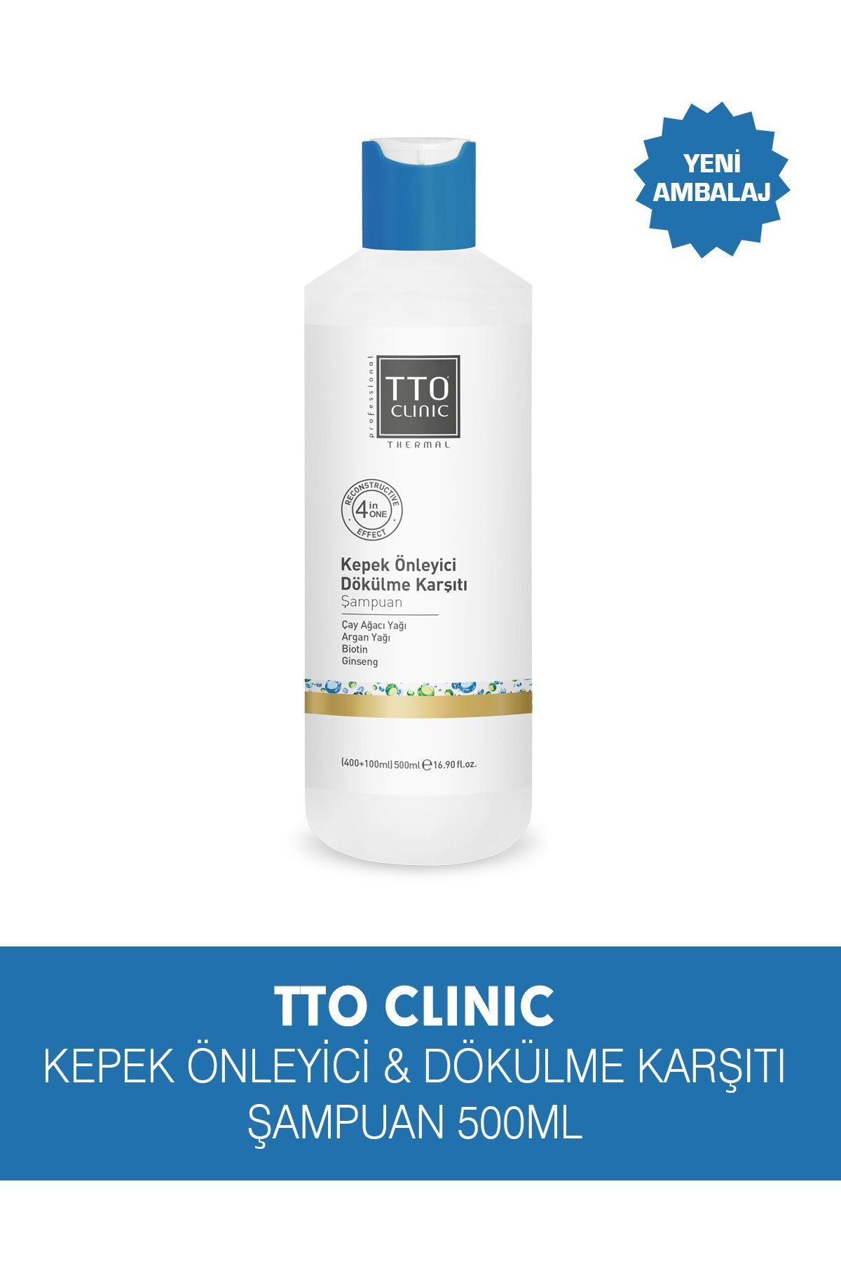 Tto Clınıc Kepek Önleyici Dökülme Karşıtı Şampuan 400 ml (ÇAY AĞACI YAĞI / TEA TREE OIL)