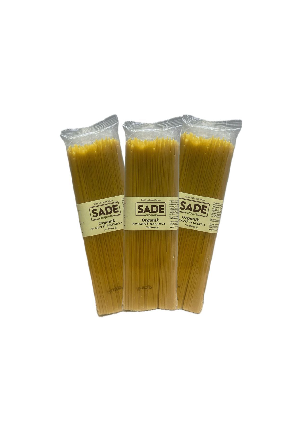 Sade Organik Spagetti Makarna 500 gr 3 Lü Paket