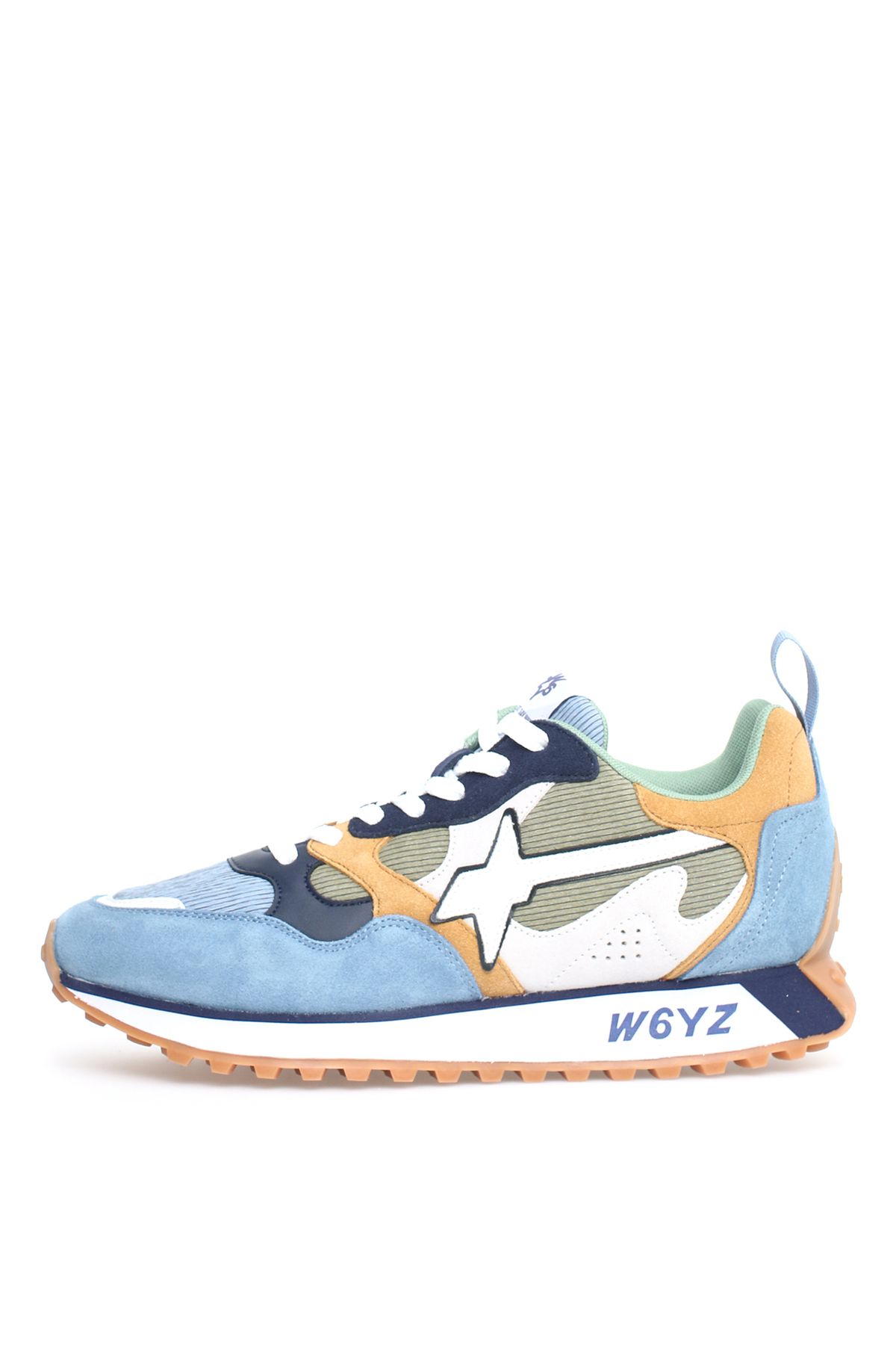 W6YZ Mavi - Çok Renkli Erkek Süet + Tekstil Sneaker LOOP-UNI.