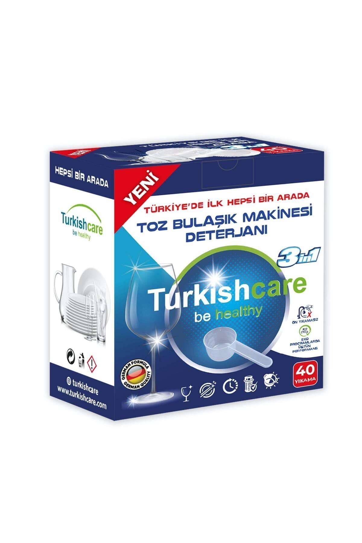 Turkishcare Ekonomik Hepsi Bir Arada Bulaşık Makinesi Tablet Deterjanı Toz 40 Yıkama