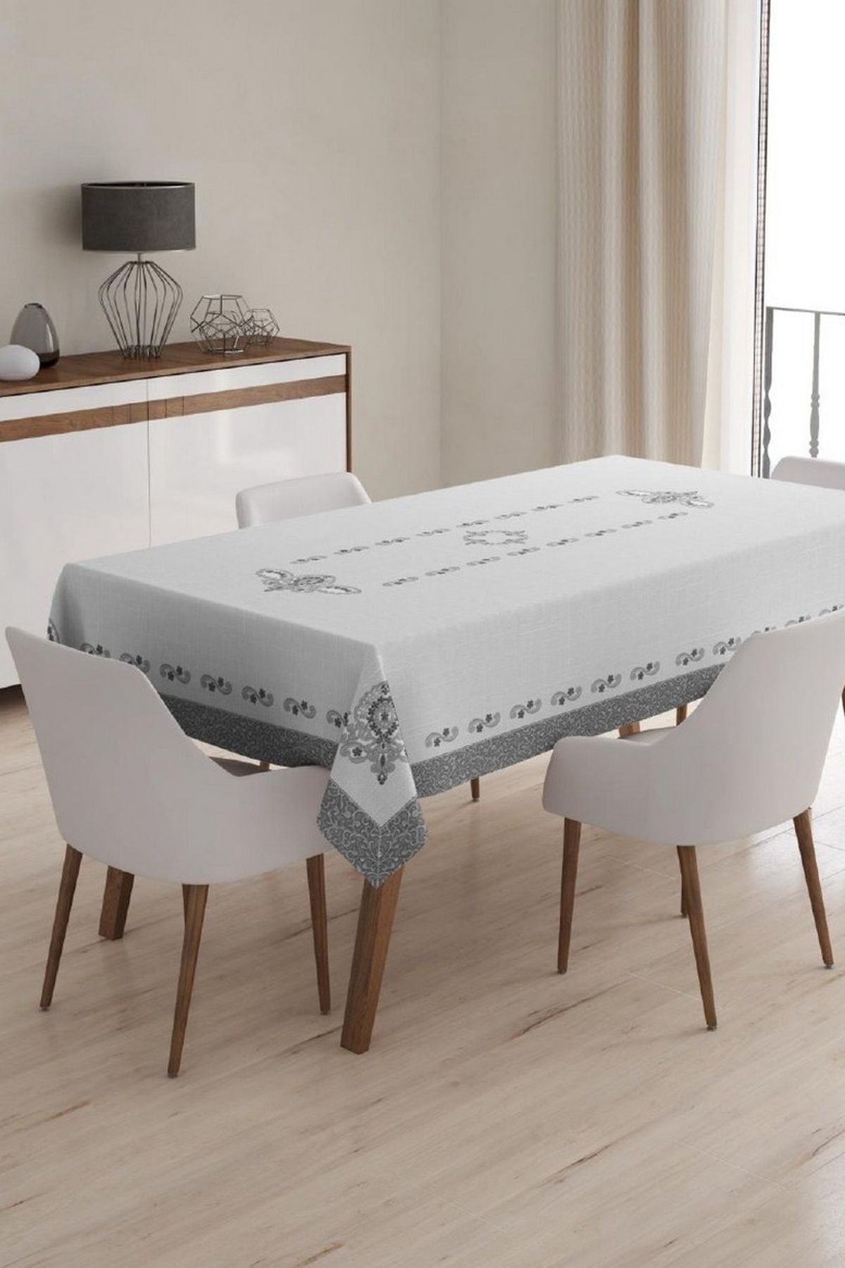 Çt Çeyizci Tekstil Masa Örtüsü, Dijital Baskılı Tek Masa Örtüsü, Desenli Leke Tutmaz Tek Masa Örtüsü 120x150cm