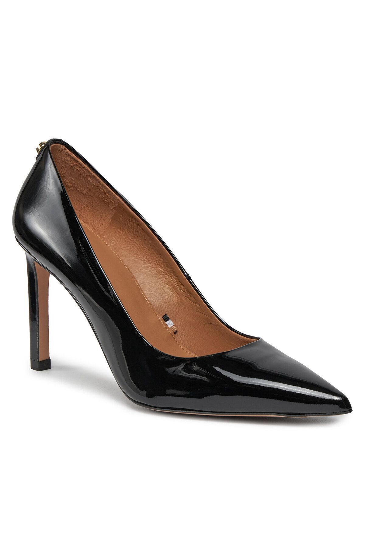 BOSS Kadın Marka Logolu Bağcıklı Kaydırmaz Tabanlı Günlük Siyah Klasik Topuklu Ayakkabı 50504634-001