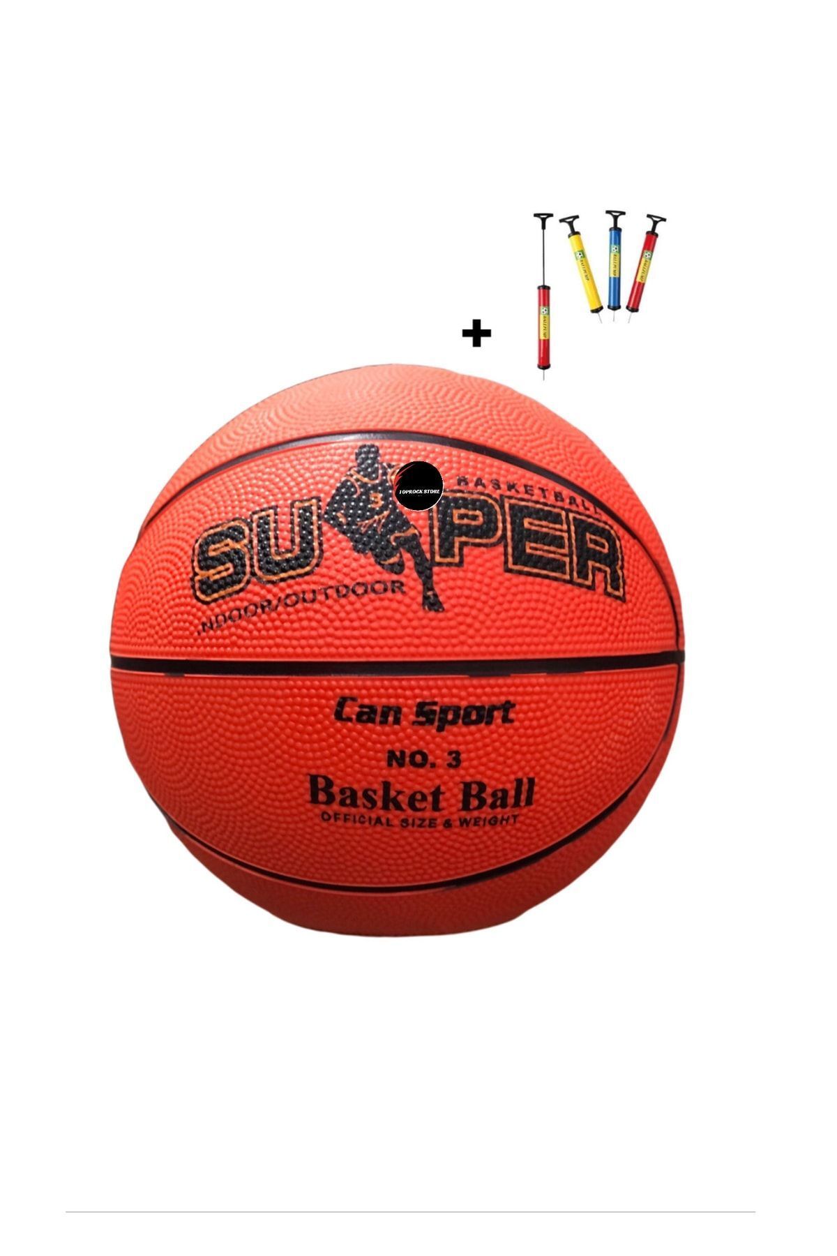 TOPROCKSTORE 3 Numara Küçük Basketbol Topu Şişirme Pompası Hediyeli