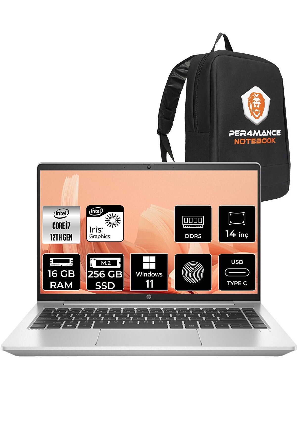 ProBook 440 G9 i7 1255U 16GB RAM 256GB SSD 14'' FHD W11HOME 5Y3Z3EA _83 PER4 ÇANTA