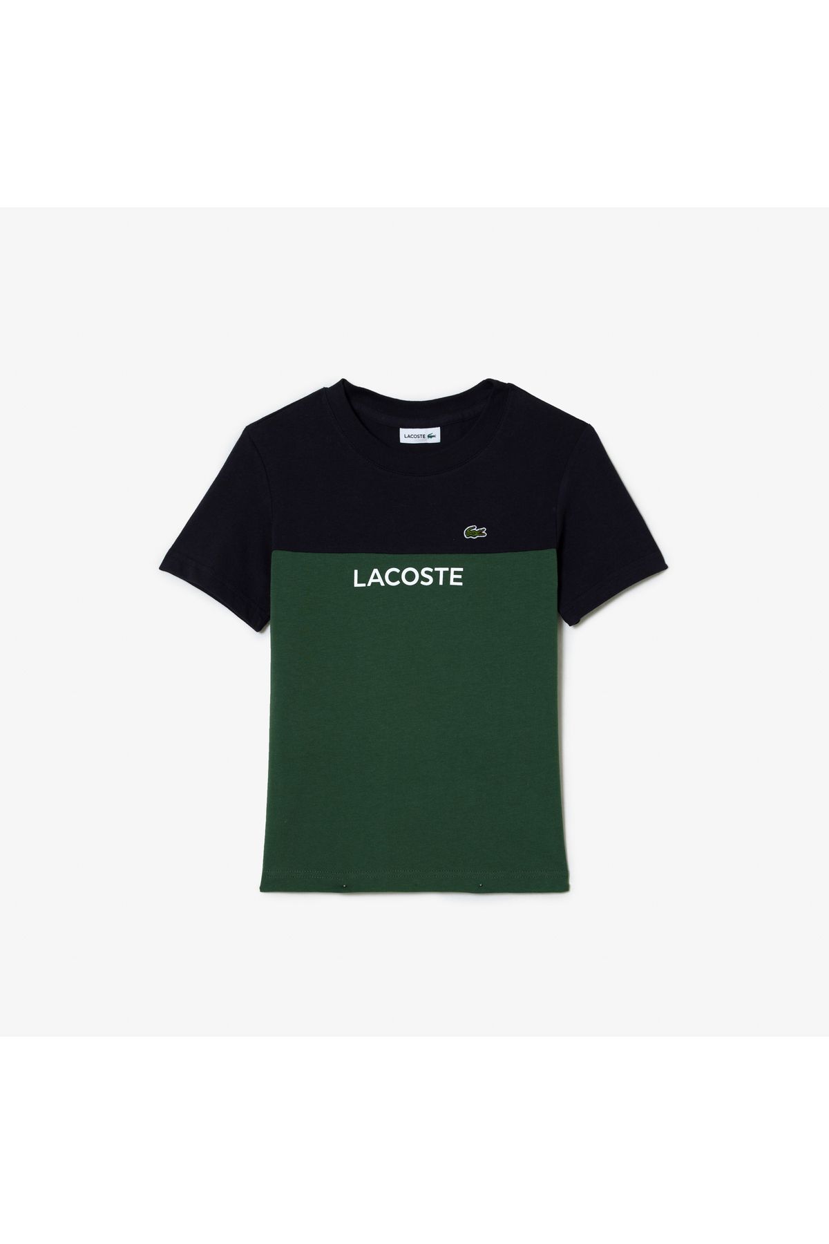 Lacoste Çocuk Bisiklet Yaka Renk Bloklu Lacivert T-shirt