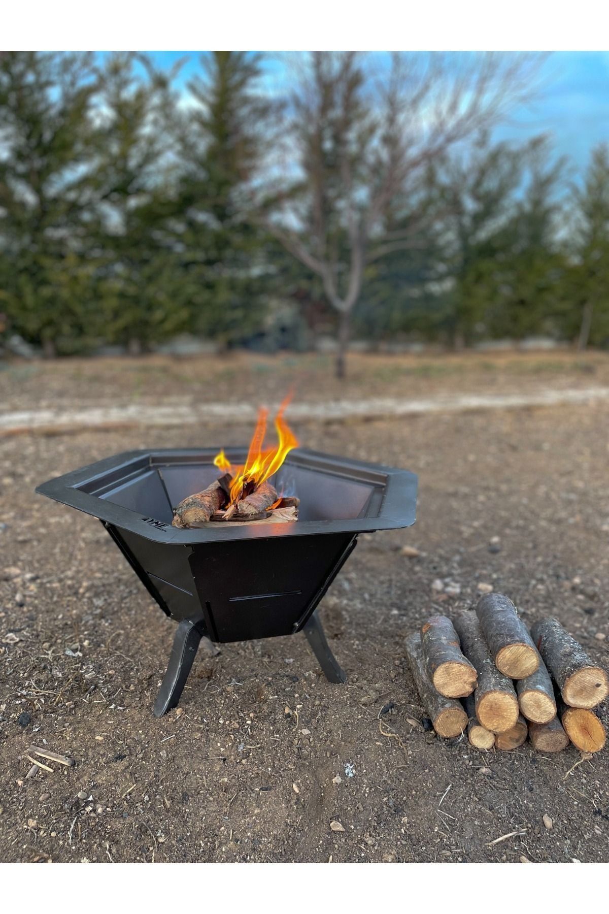 Ayme Outdoorium Ateş Çukuru & Barbekü - Taşınabilir Boy-bahçe Şöminesi-odun, Kömür Yakıtlı
