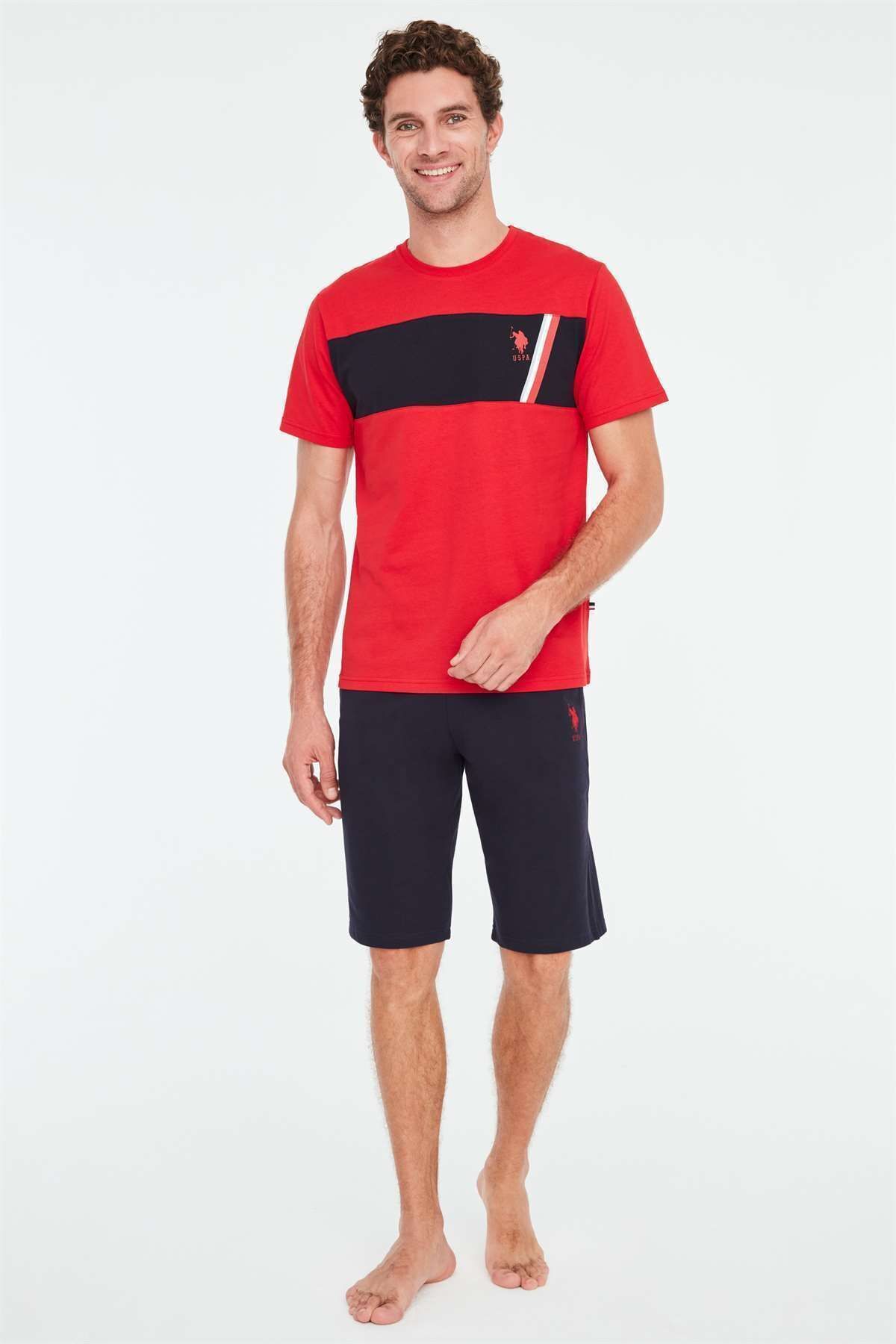 U.S. Polo Assn. - Erkek Kırmızı T-shirt Şort Takımı