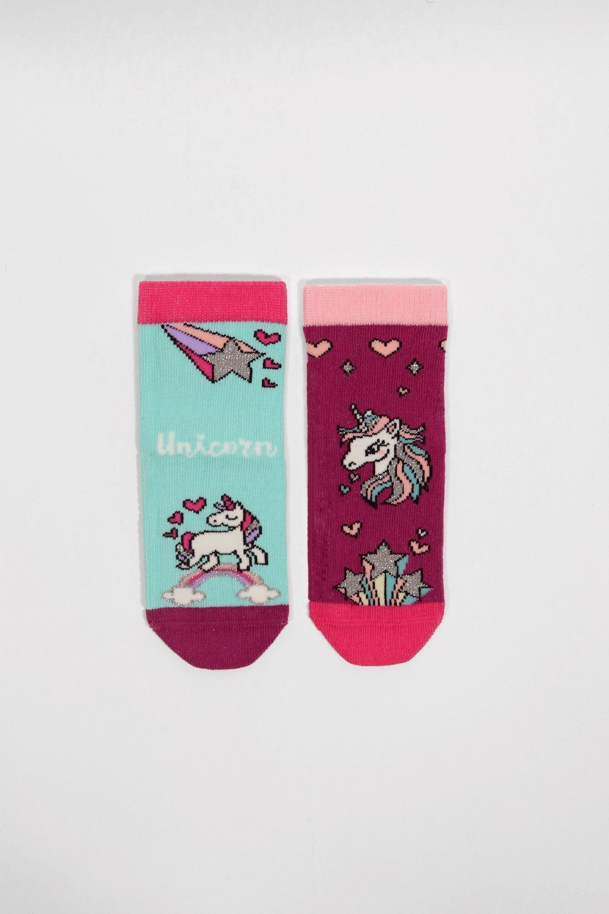Katia & Bony 2 Li Paket Lovely Unicorn Bebek Soket Çorap