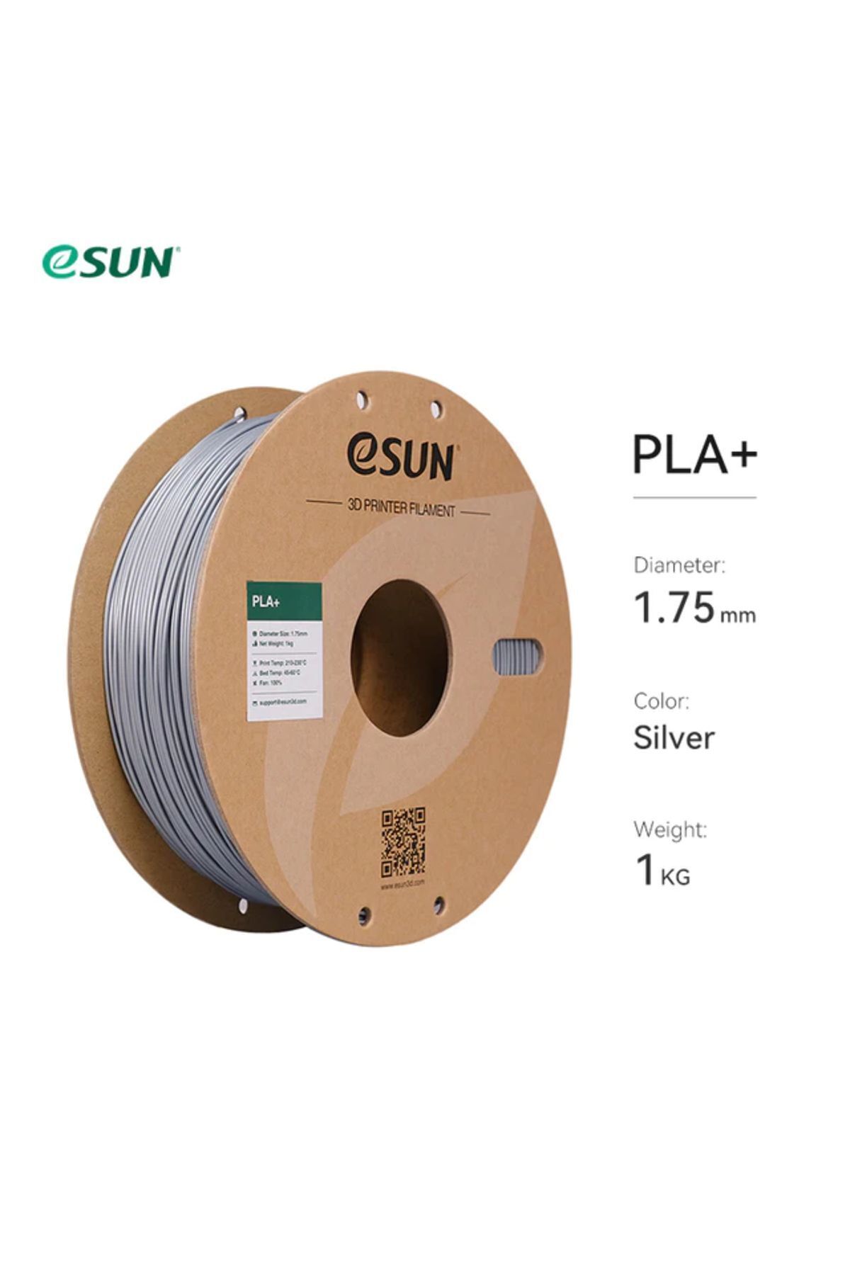 eSun Gümüş Pla Plus Filament 1.75mm 1 Kg
