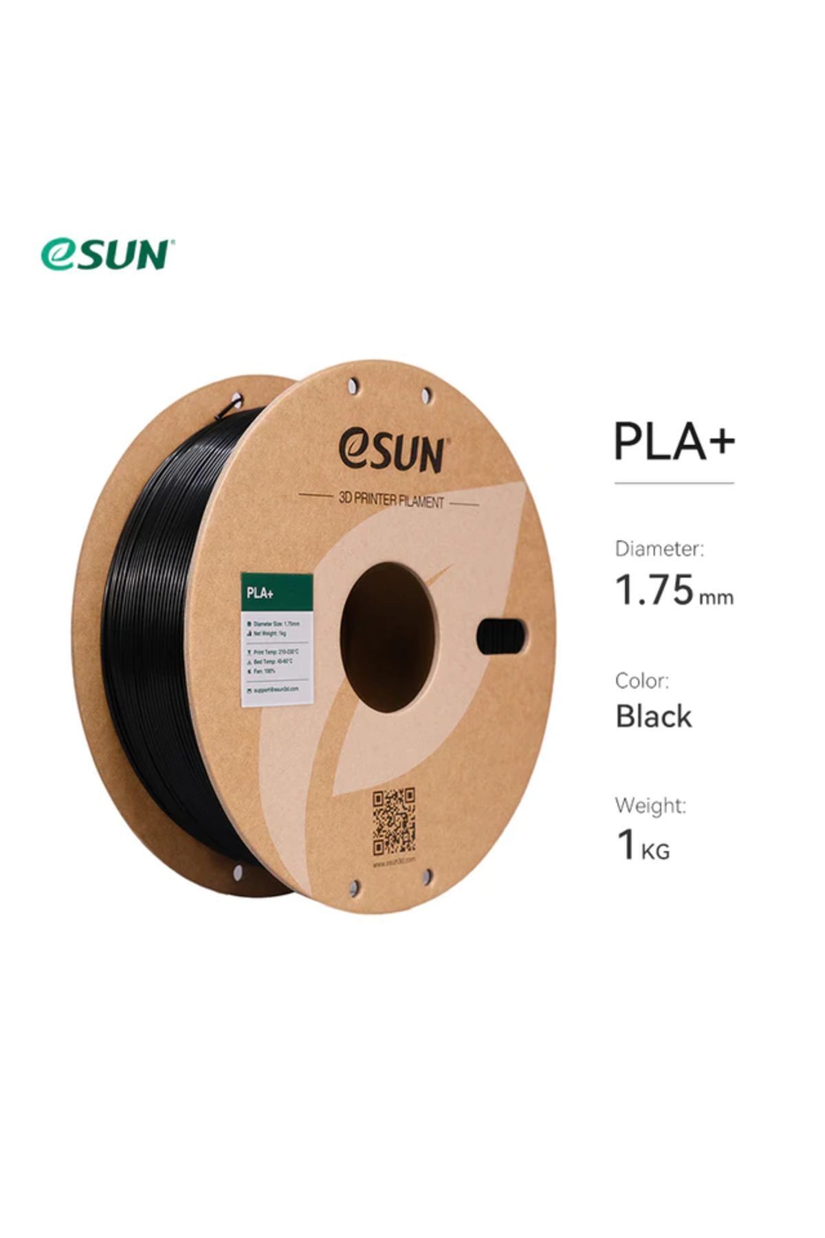eSun Siyah Pla Plus Filament 1,75mm 1kg