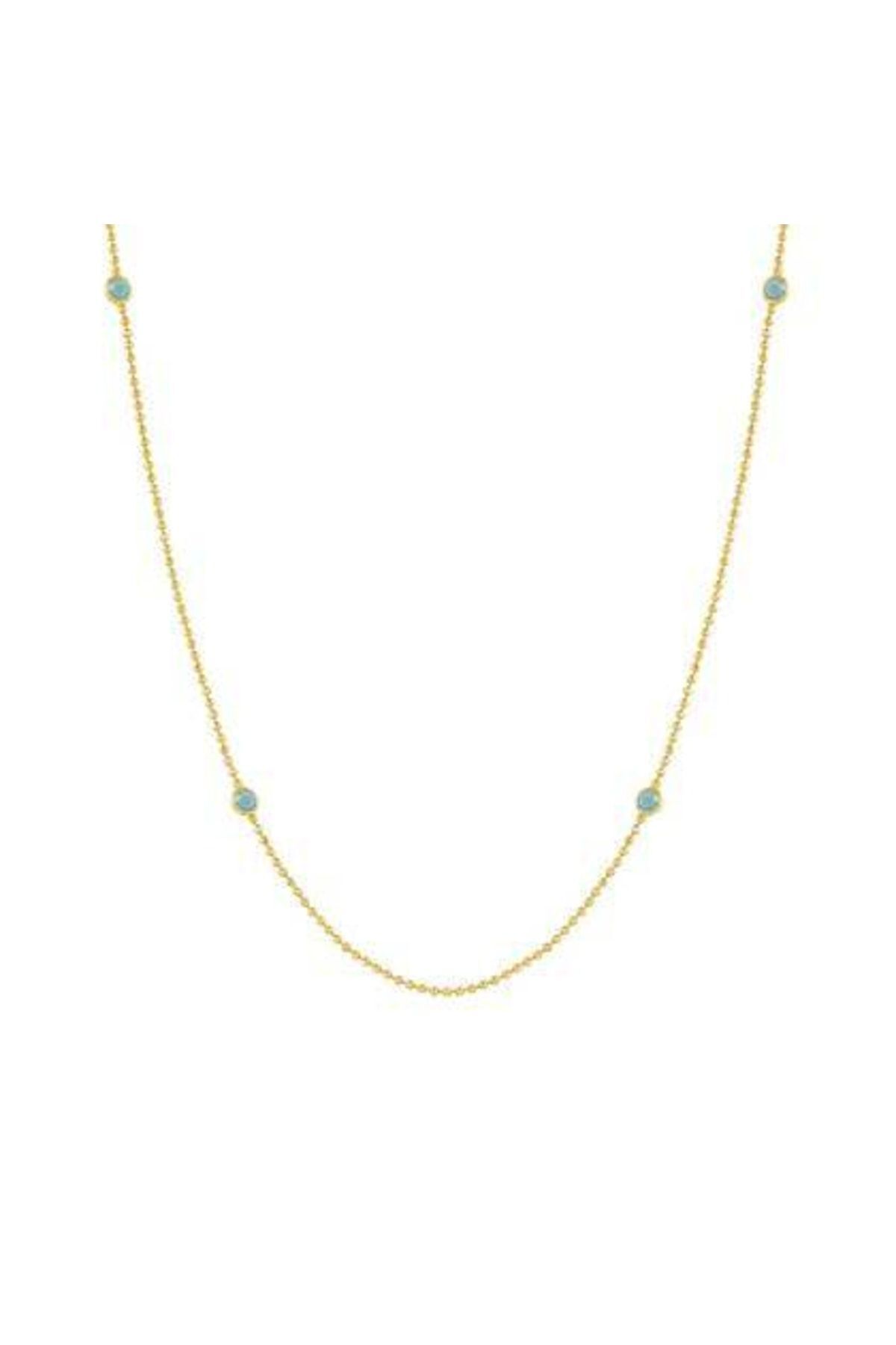 NOMİNATİON Bella Necklace Ed, Bloom In 925 Silver And Crystals (long) (038_turquoise With Yellow Gold Fin)
