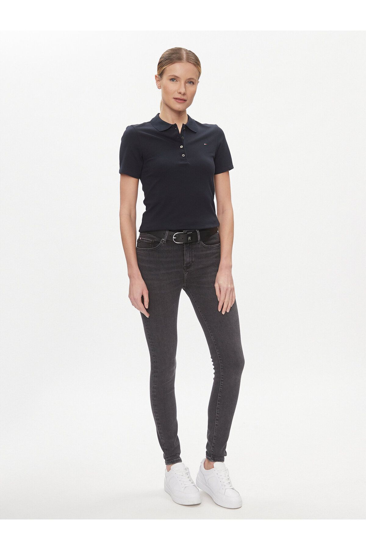 Tommy Hilfiger Kadın Skinny Fit Normal Belli Pamuklu Siyah Jeans WW0WW40624-1BZ